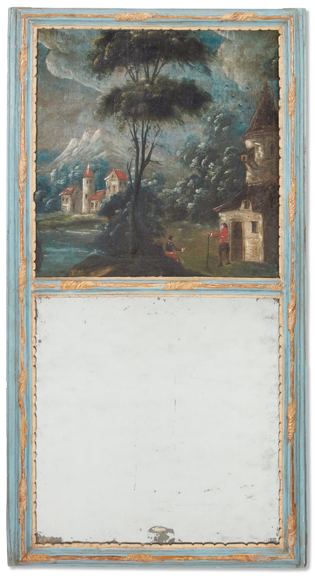 A Louis XVI polychrome decorated trumeau mirror (1 of 5)