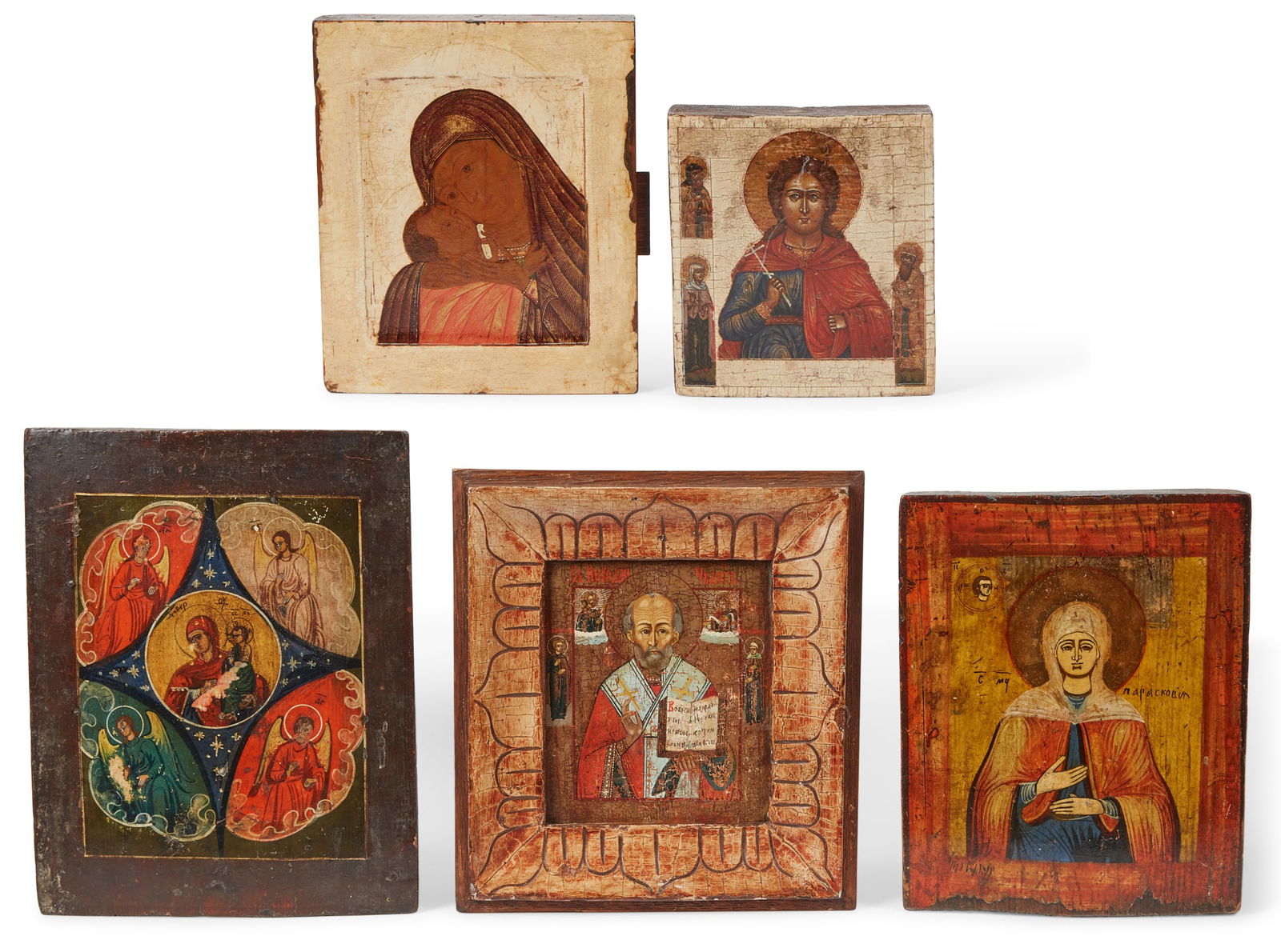 Five Eastern Orthodox icons, 19th century (1 of 5)
