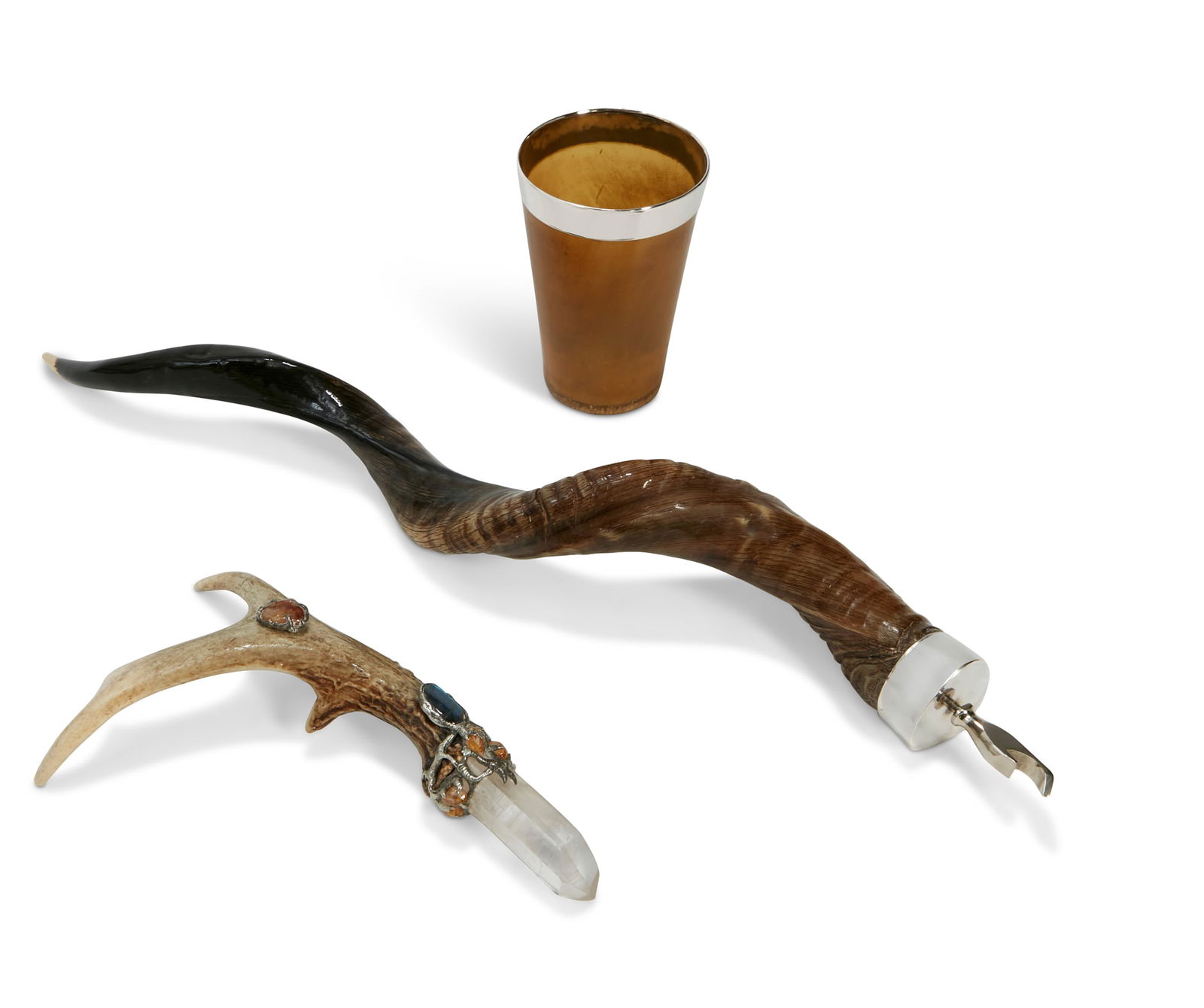 Three horn table accessories, 19th-20th century (1 of 5)