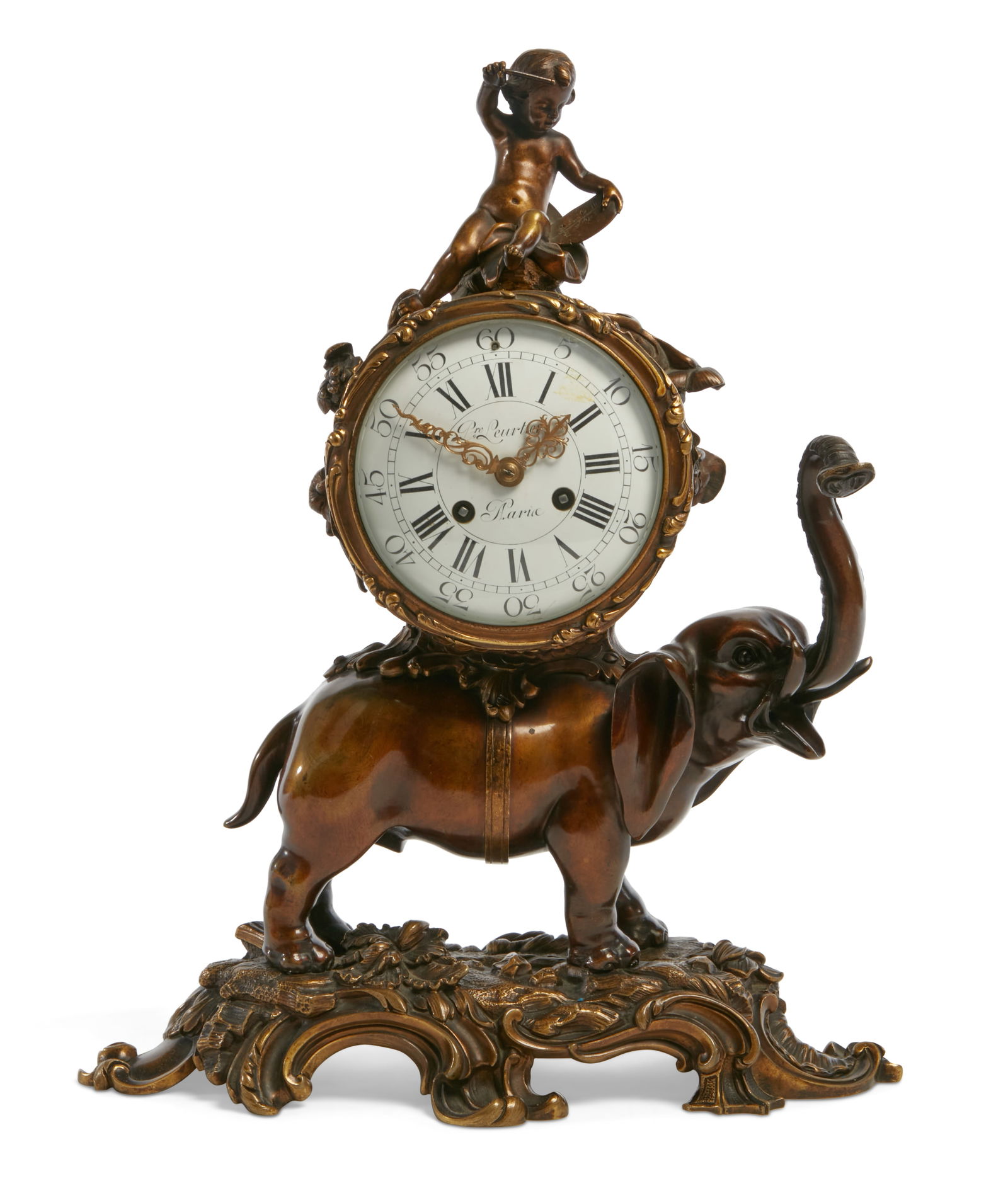 A Louis XV style elephant form mantel clock (1 of 10)