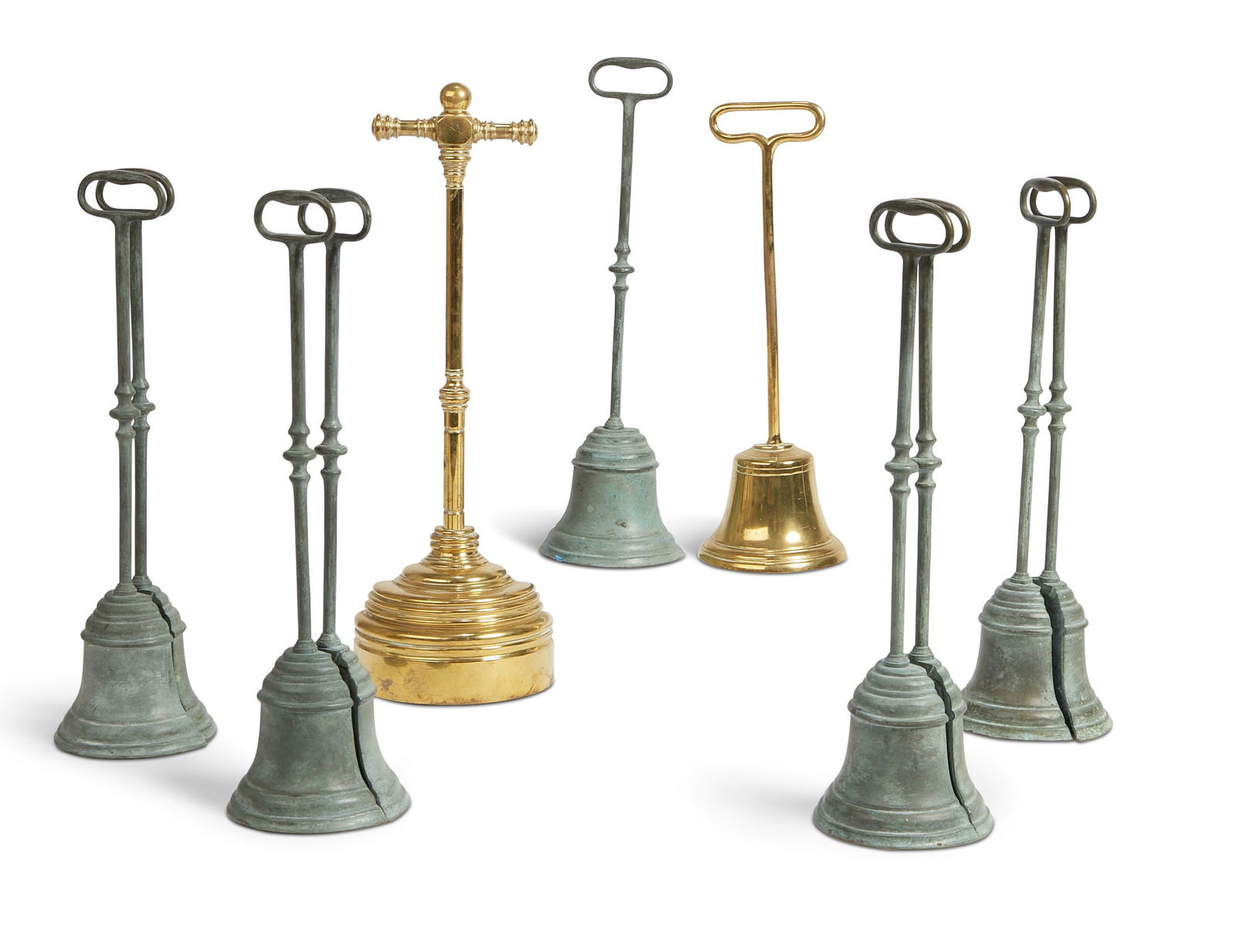 Eleven bronze and brass doorstops, 20th century (1 of 3)