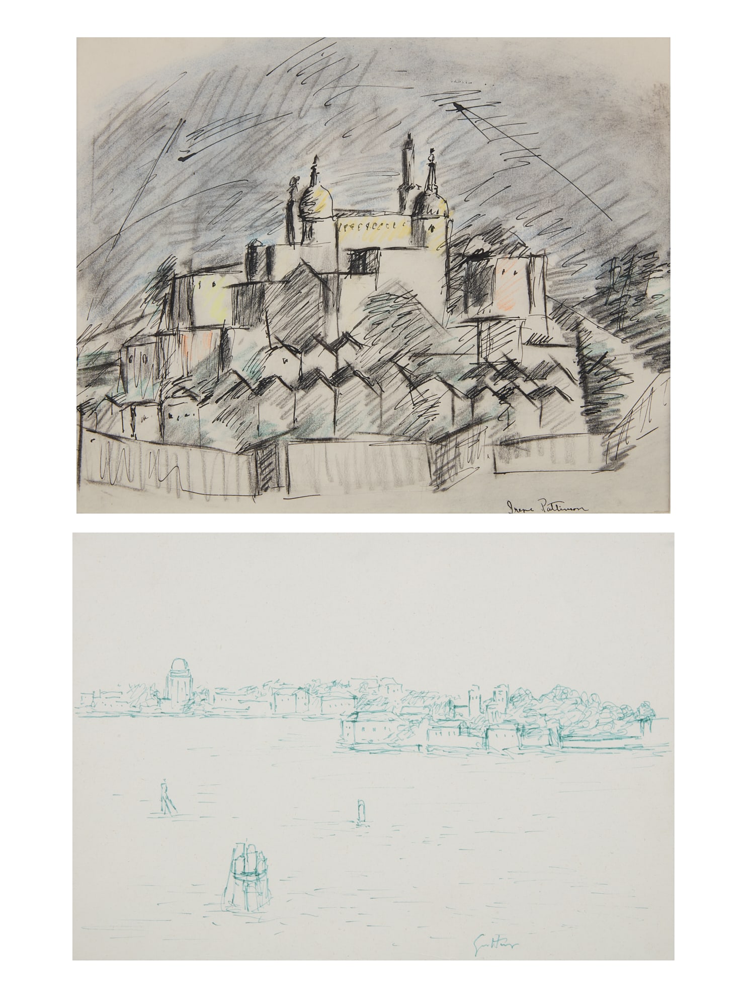 Two works on paper: Cityscapes, 20th century (1 of 9)