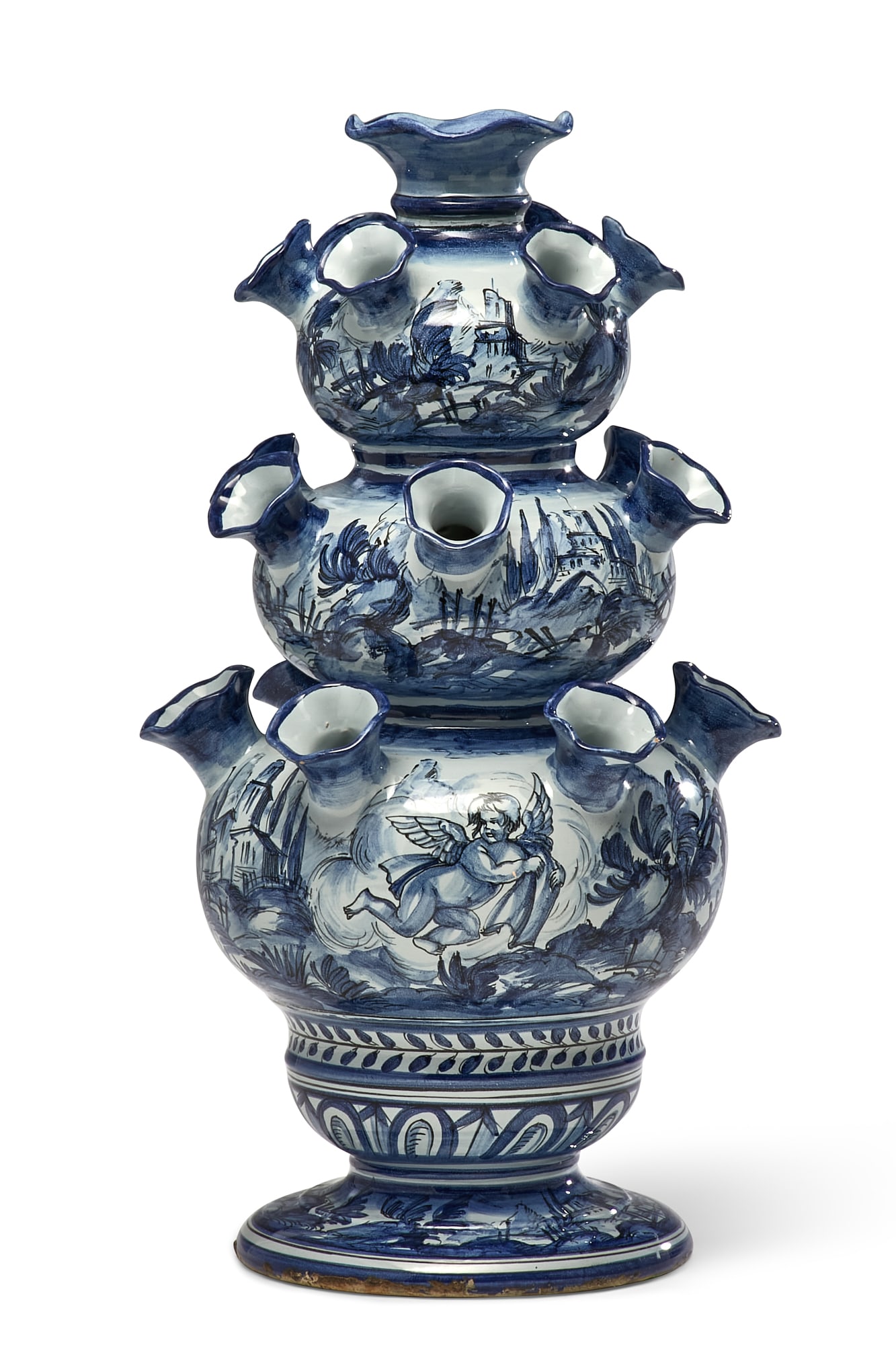 An Italian tin glazed tulip vase, 20th century (1 of 13)