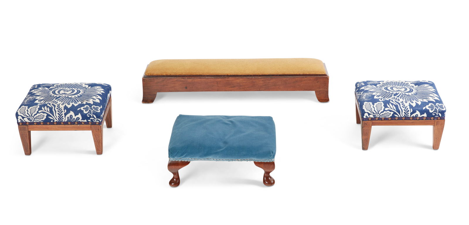Four Continental walnut and beechwood footstools (1 of 5)
