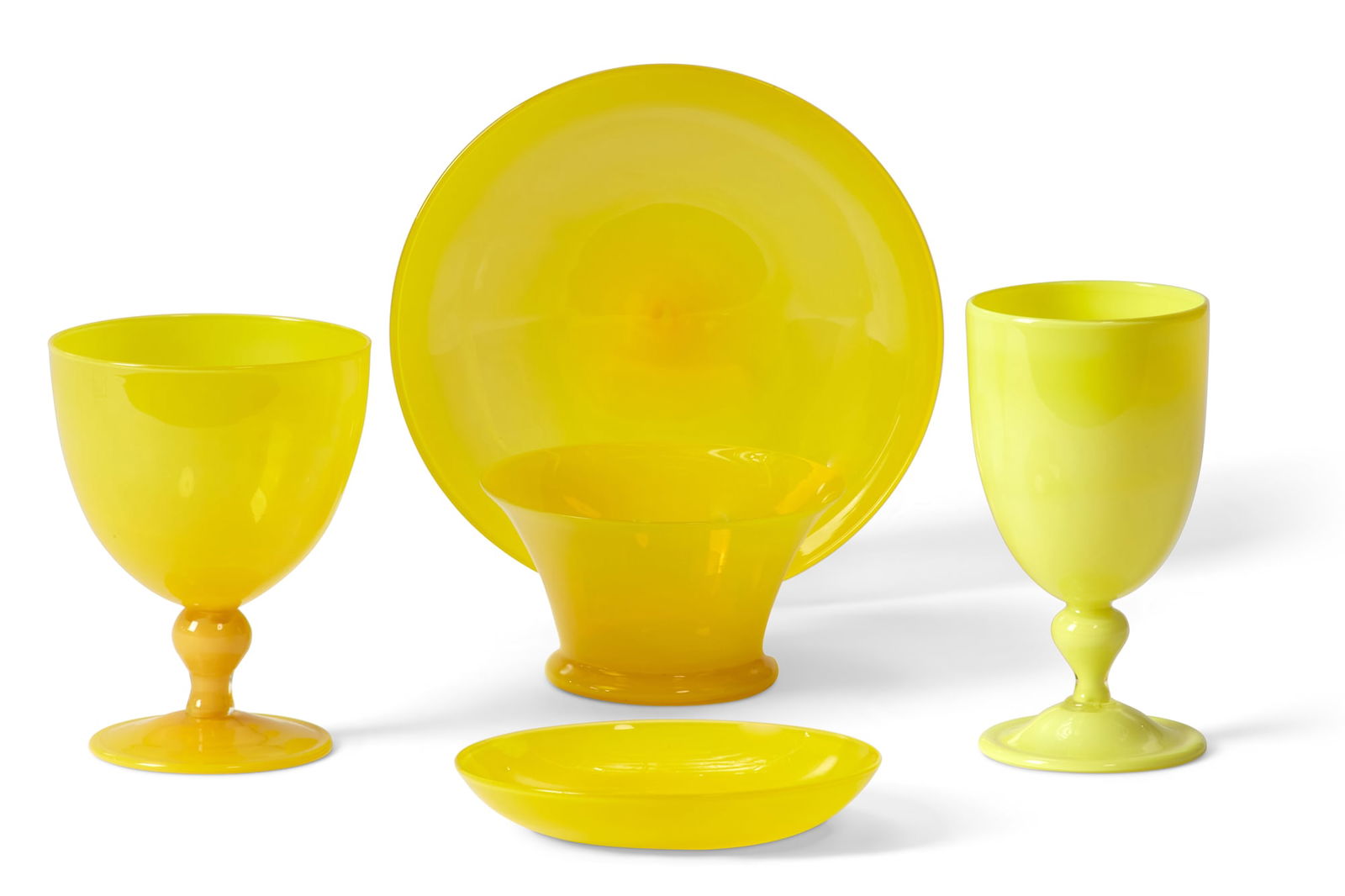 A suite of Venetian yellow glassware (1 of 4)