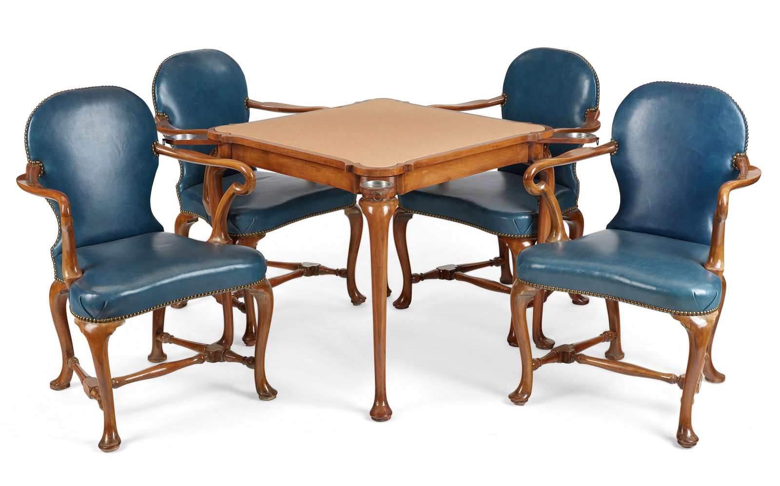 A five piece George II style walnut games suite (1 of 17)
