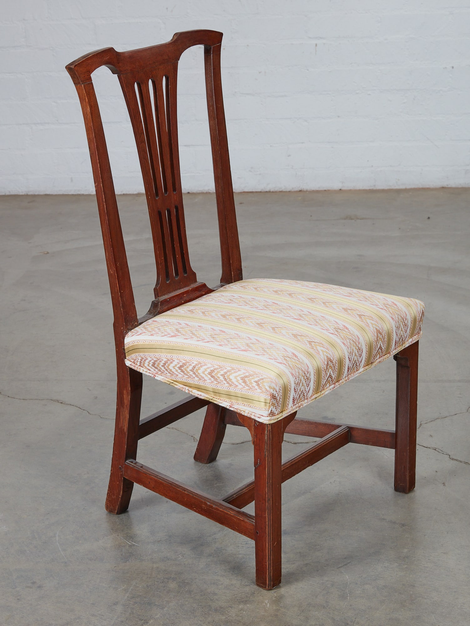 A Chippendale mahogany upholstered side chair (1 of 6)