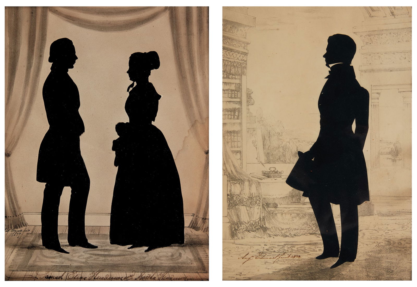 Two Auguste Edouart silhouettes (1 of 8)