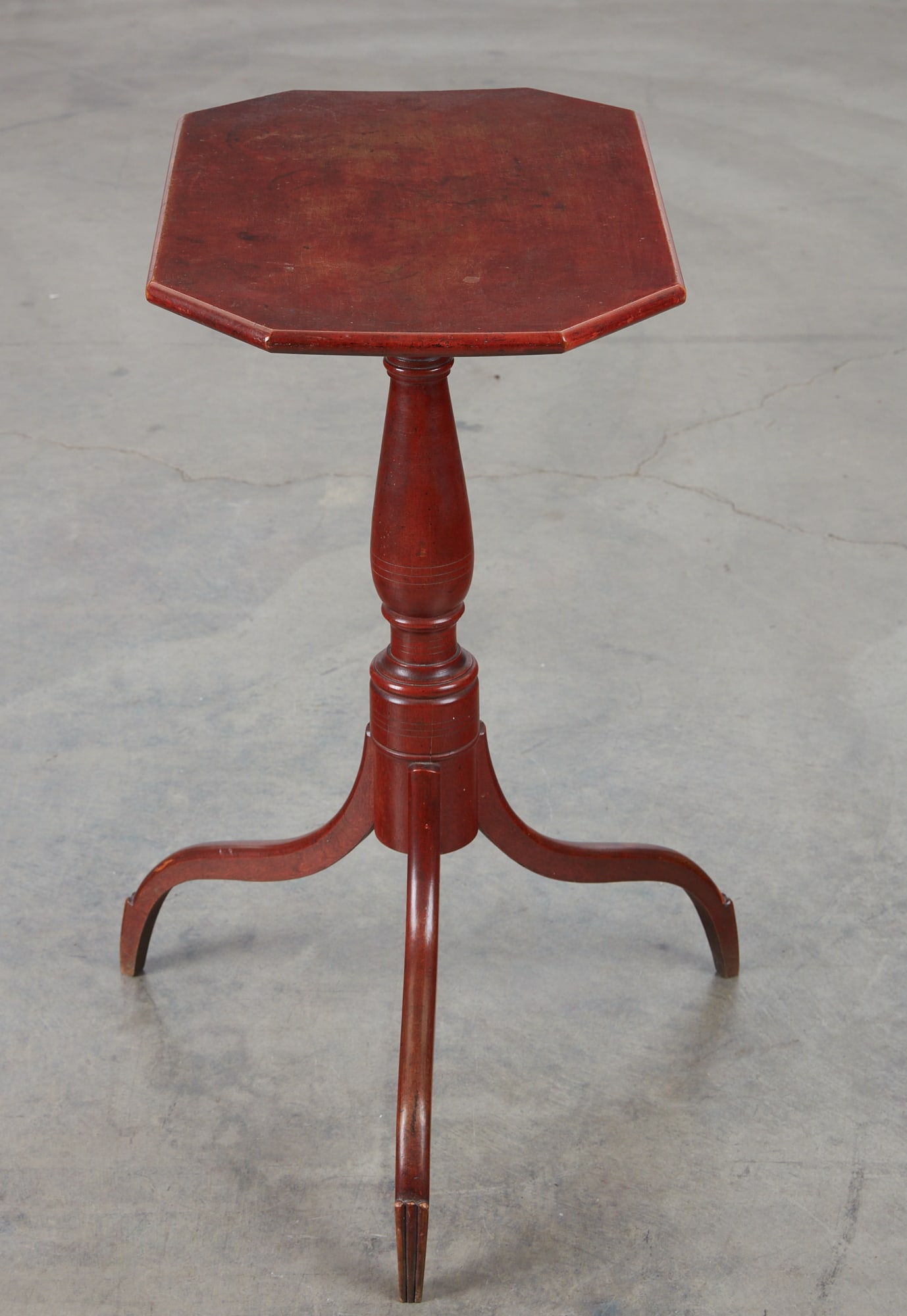 A Federal painted maple tilt top candle stand (1 of 5)