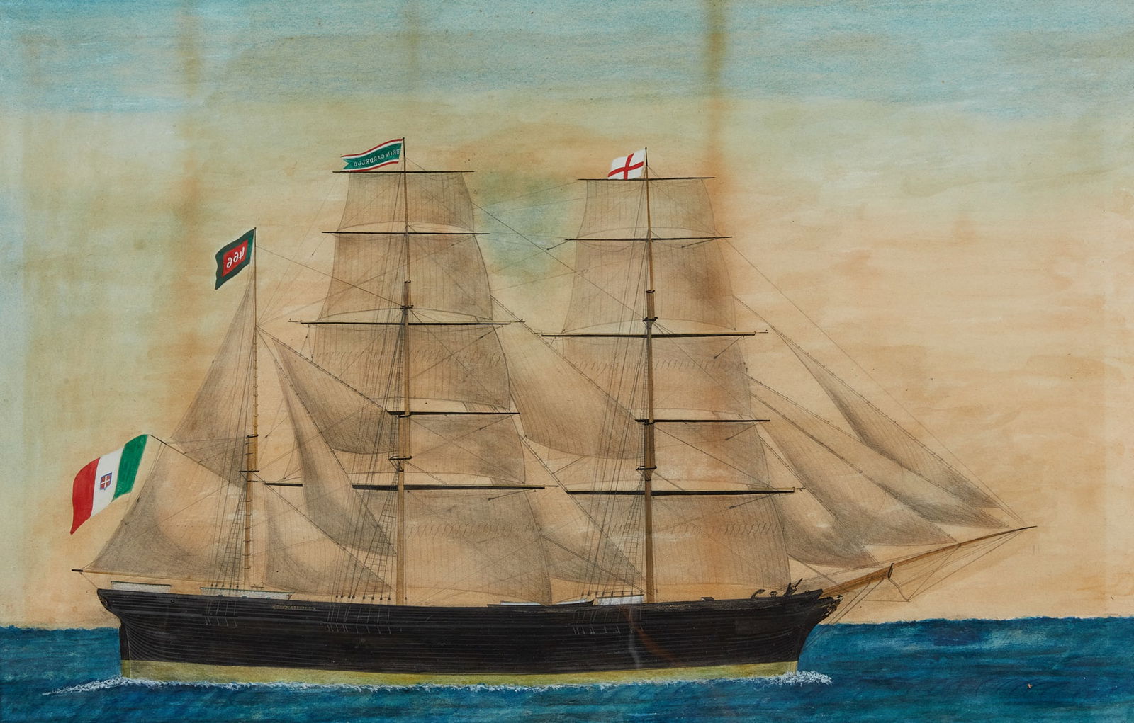 Italian School, Three masted sailing ship (1 of 4)