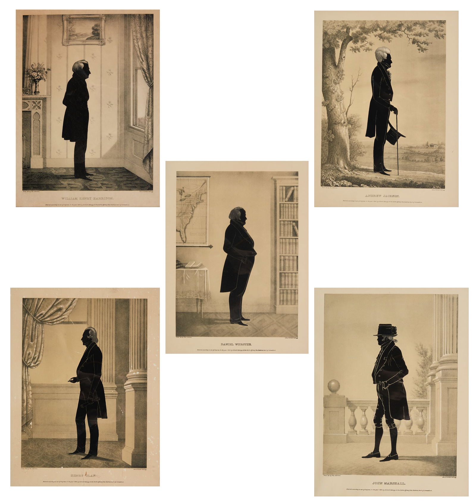A group of five William H. Brown silhouettes (1 of 15)