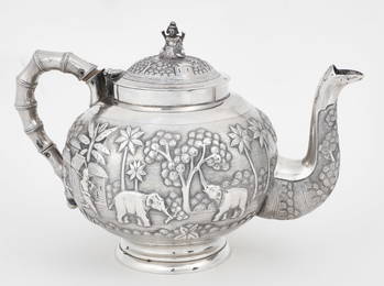 An Indian Colonial silver teapot