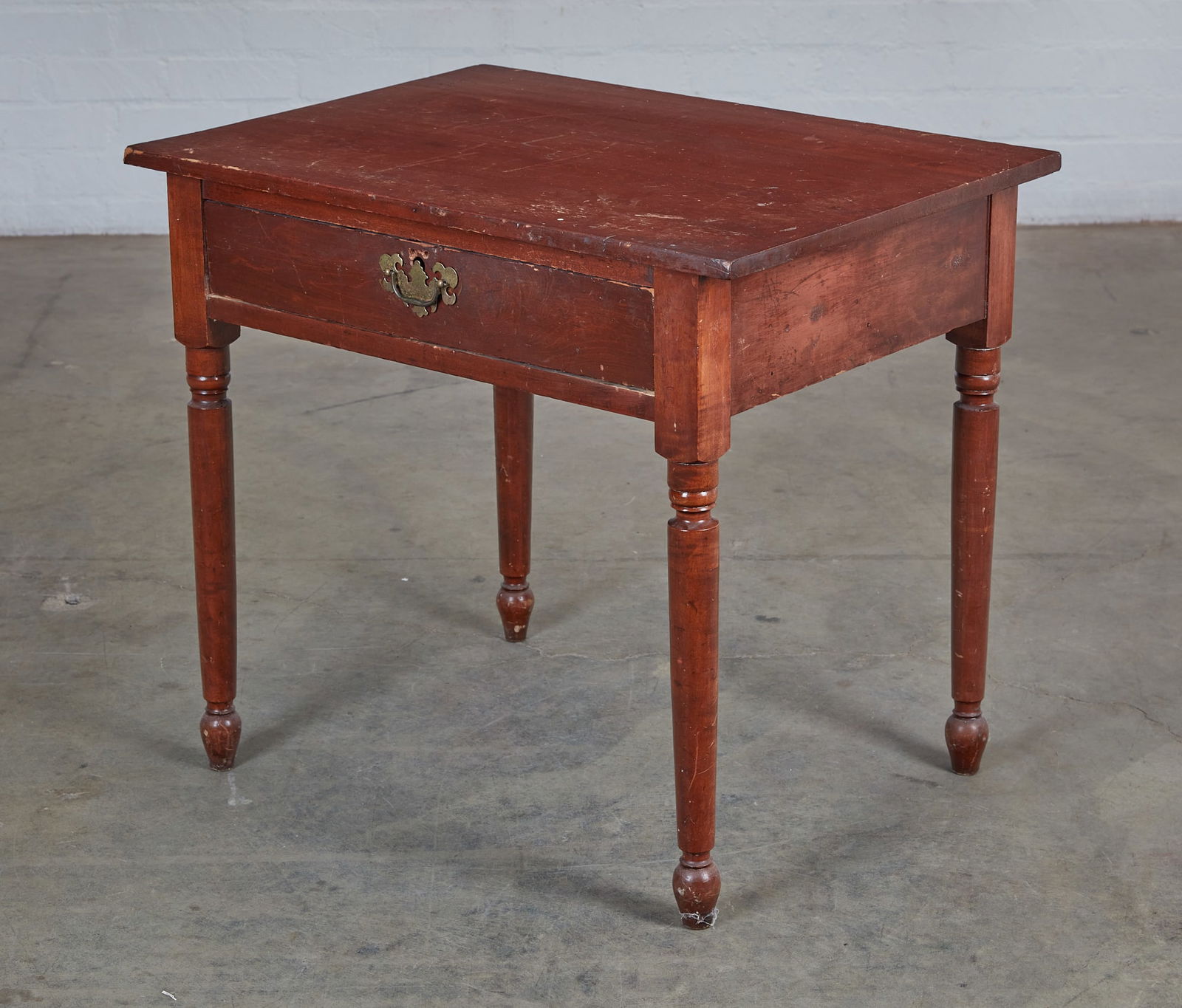 A rustic American brown painted pine side table (1 of 5)