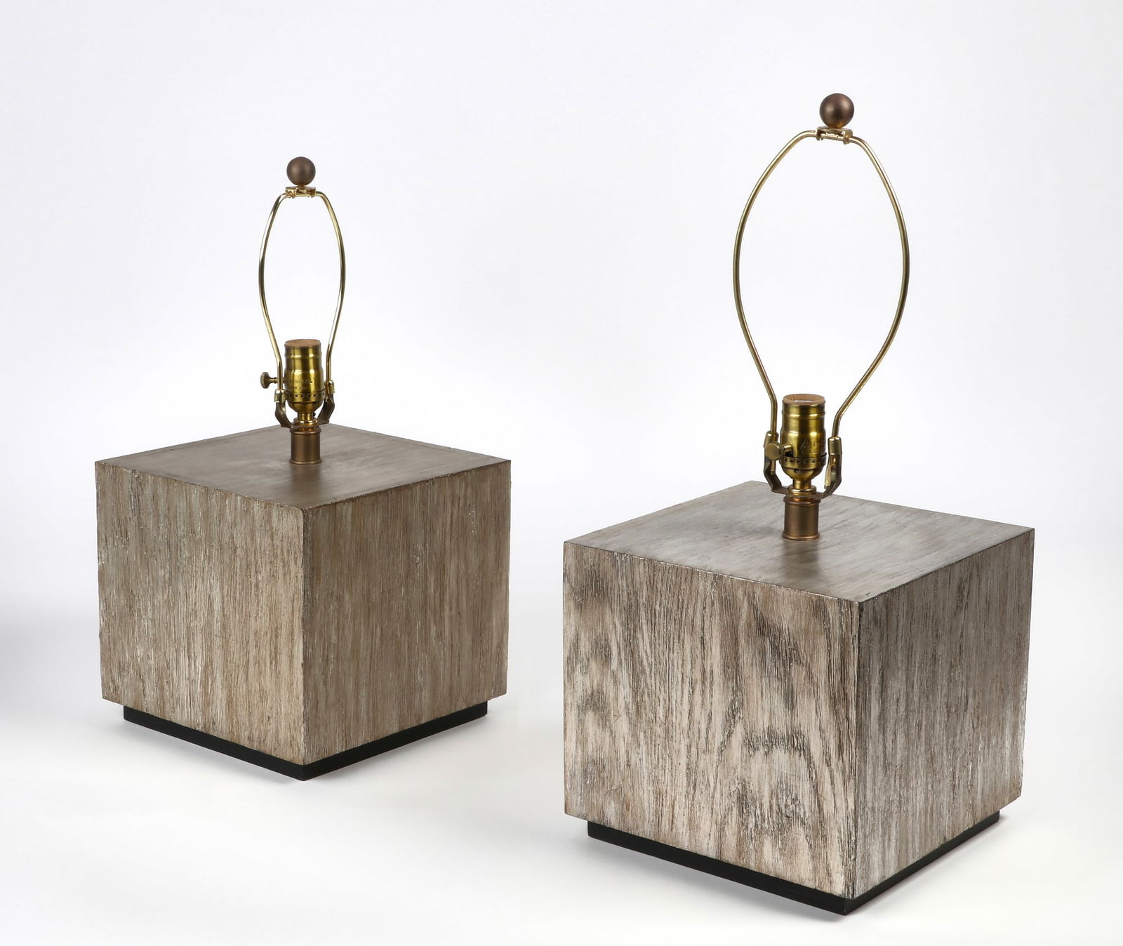 A pair of Paul Marra square form table lamps (1 of 3)