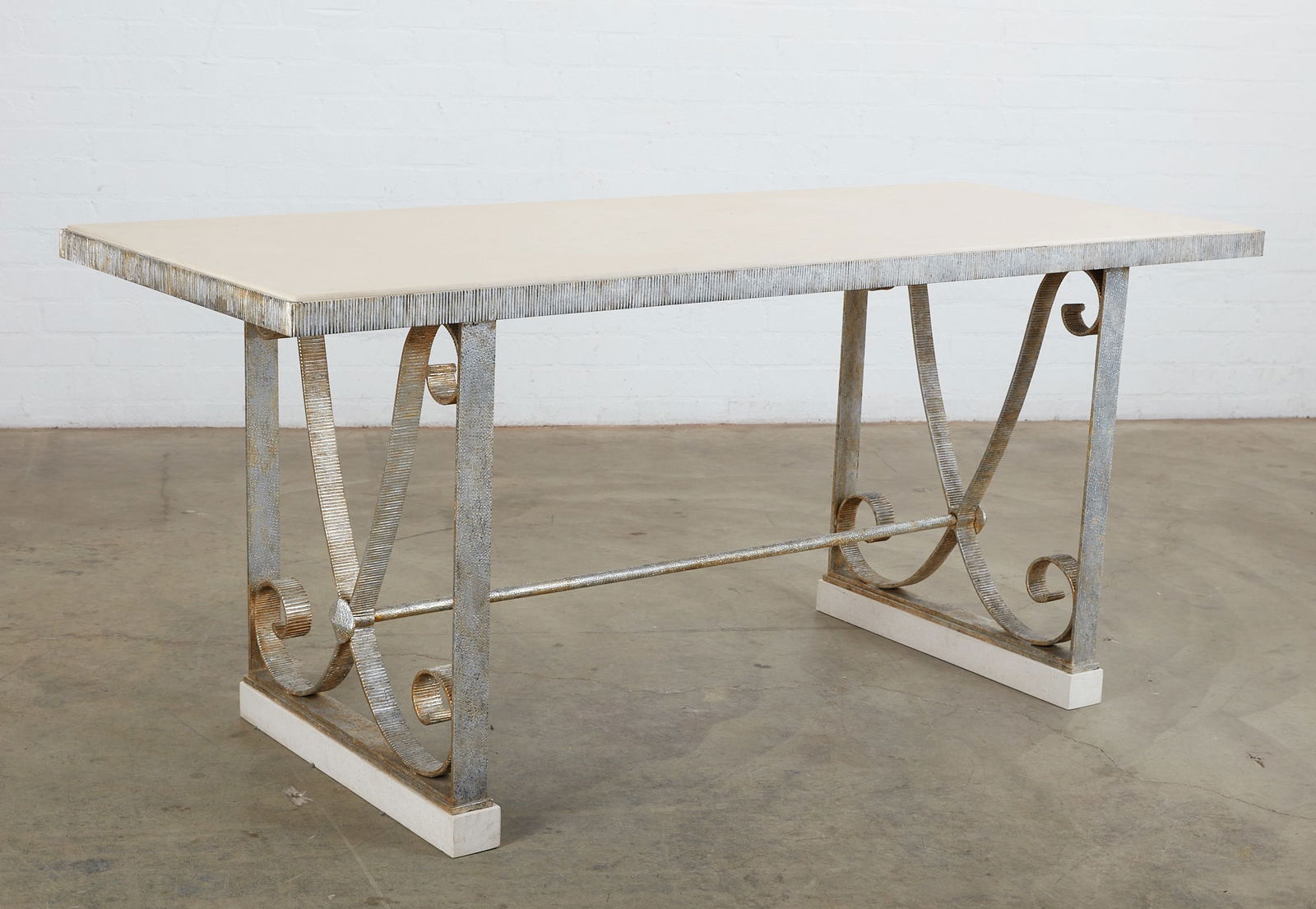 A Formations metal and limestone console table (1 of 11)