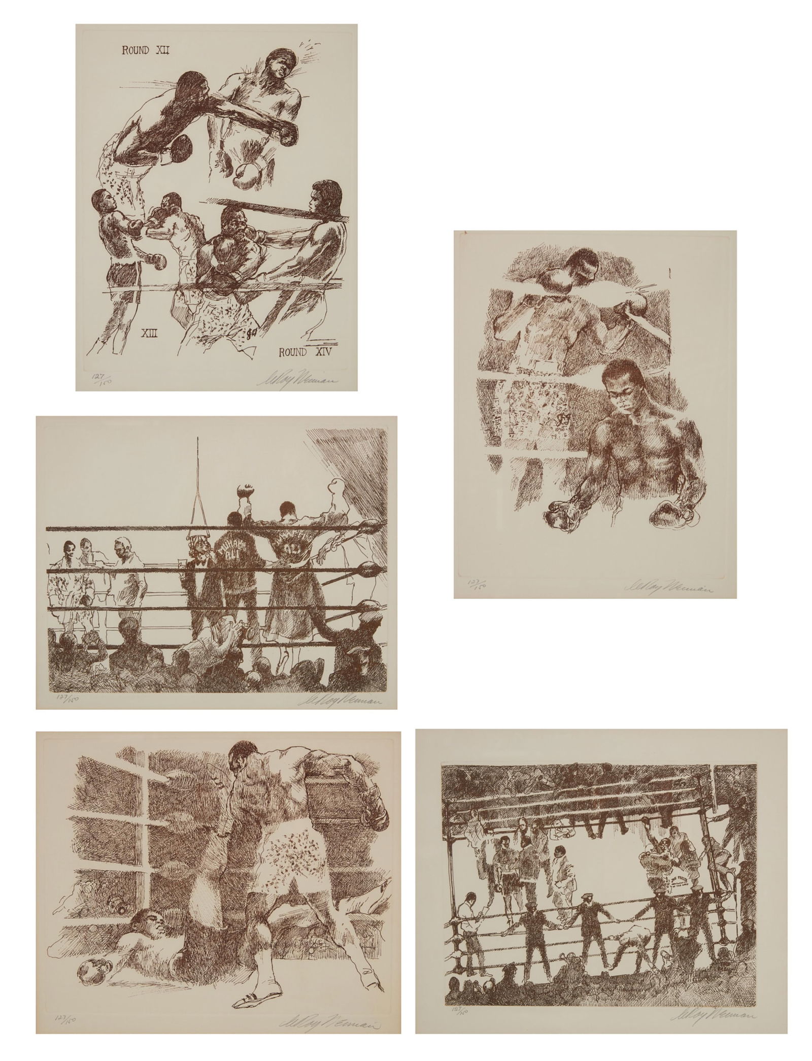 LeRoy Neiman, Ali vs. Frazier, 1971 (5) (1 of 20)