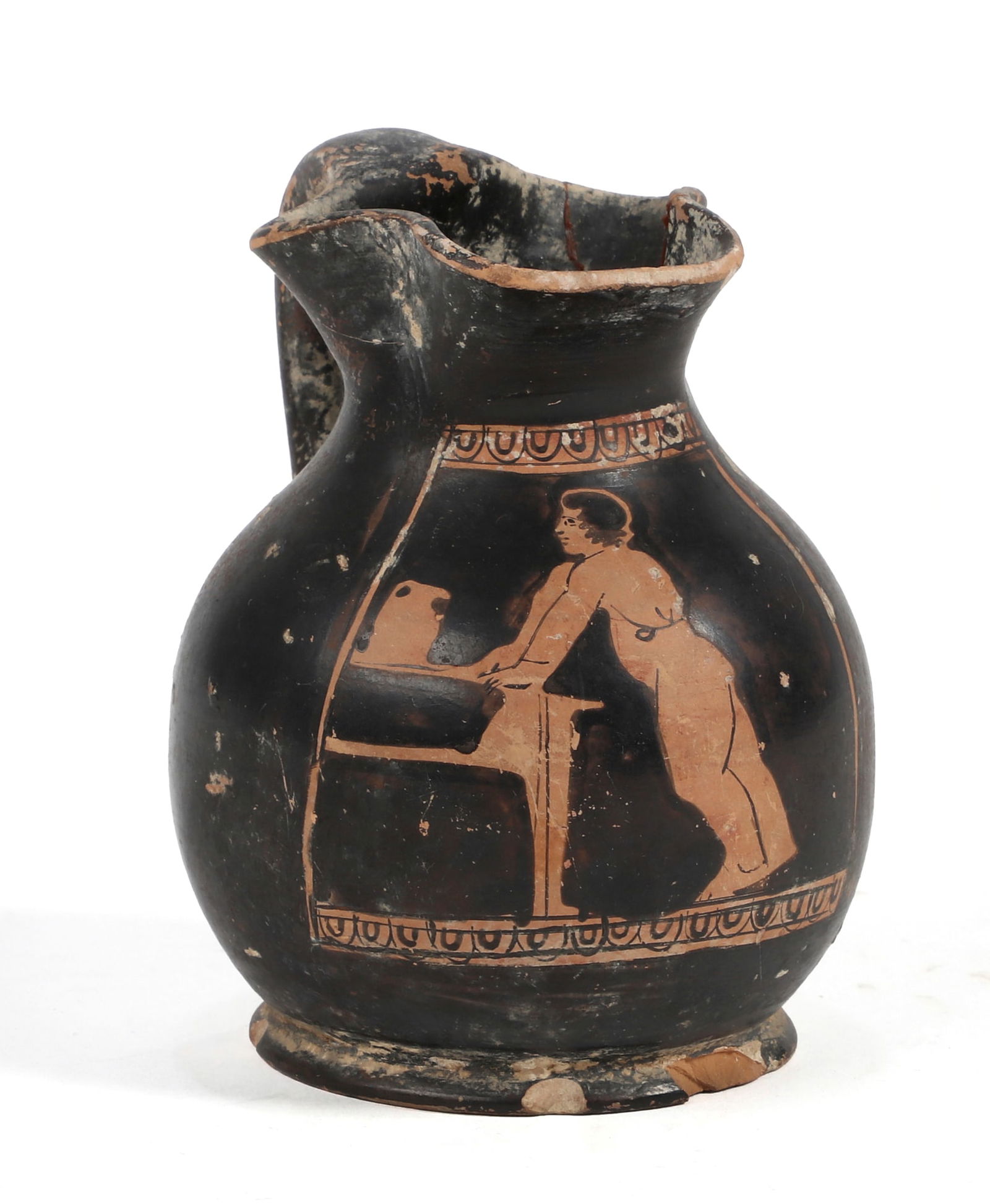 A miniature Greek red figure oinochoe jug (1 of 5)