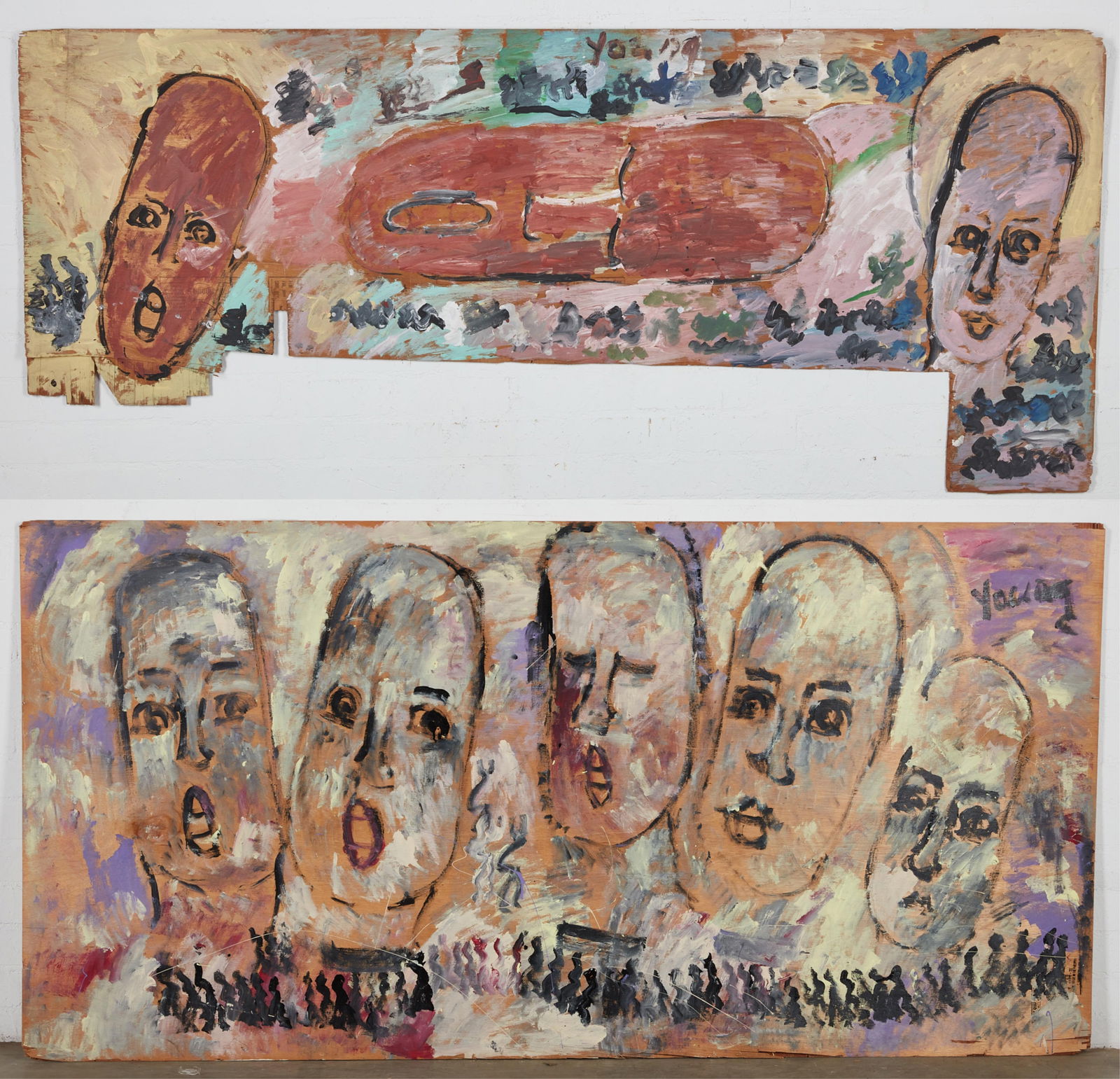 Purvis Young, Untitled (Numerous heads) (1 of 13)