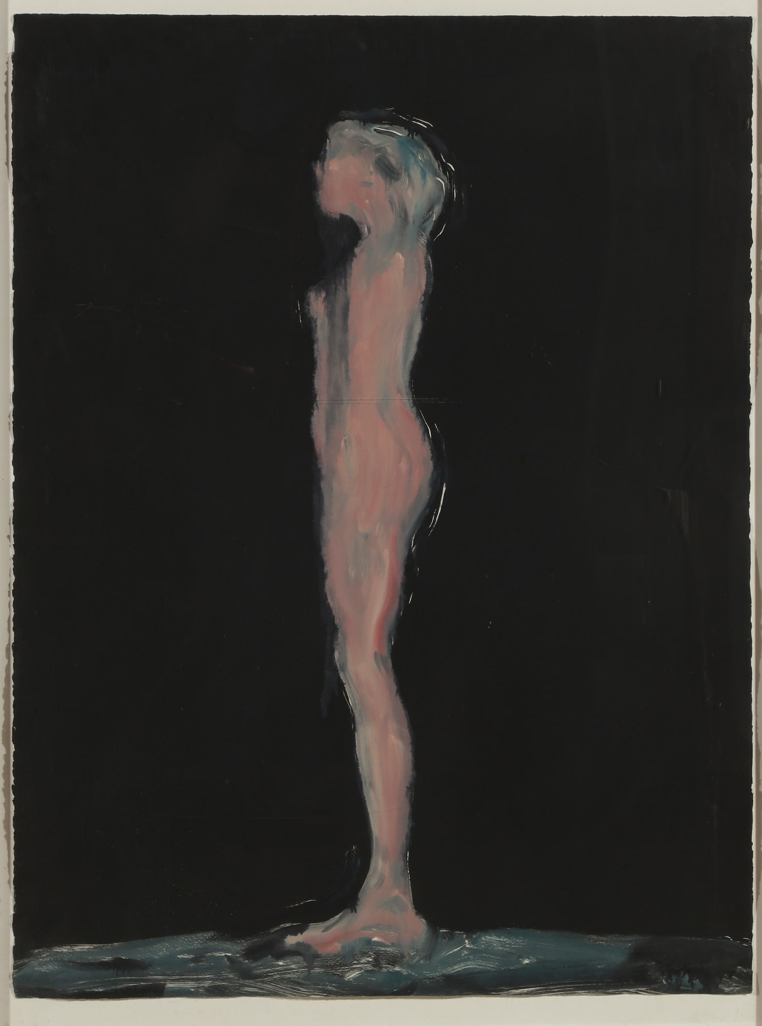 Continental School, Full length nude facing left: Continental School(20th century)Full length nude facing leftgouache on paperindistinctly signed lower right29 x 22in (74 x 56cm)