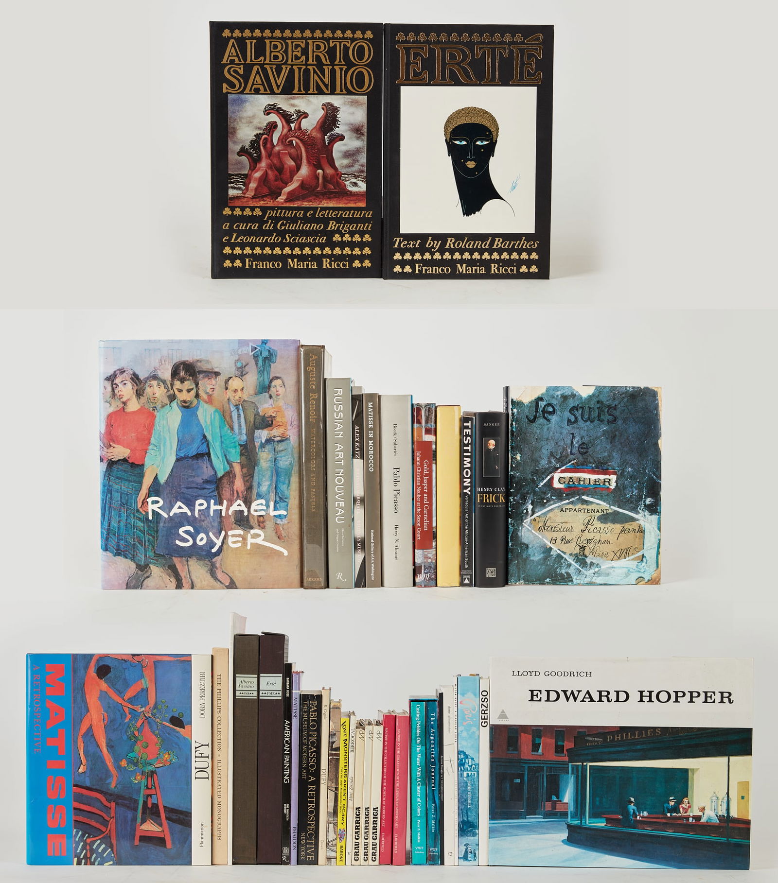 A group of thirty five art monographs: A group of thirty five art monographsLot includes: 1. Edward Hopper. Lloyd Goodrich. NY: Abrams, 1970. oblong folio in dust jacket. 2. Raphael Soyer. Lloyd Goodrich. NY: Abrams, 1972. folio in dust ja