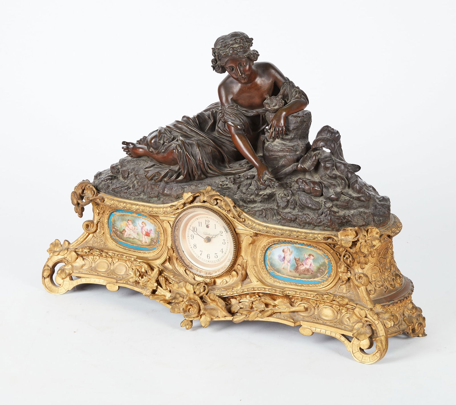 A Louis XV style porcelain mantel clock (1 of 8)