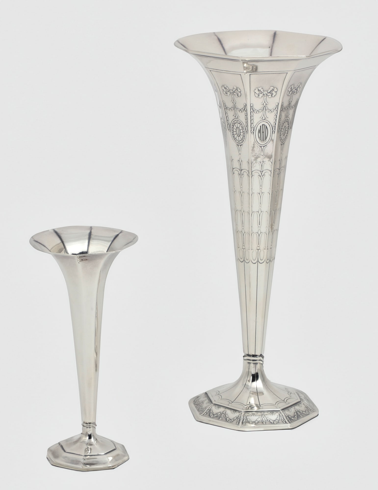 Two Tiffany & Co. sterling silver trumpet vases (1 of 4)
