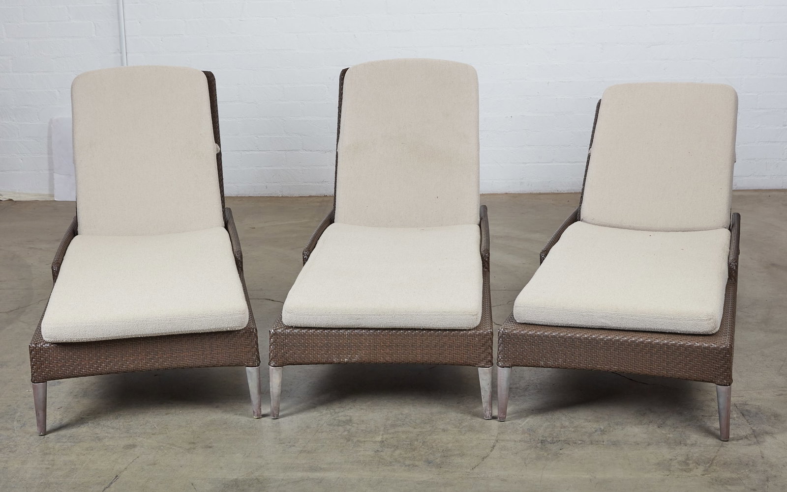 Three Dedon woven chaise longue beach chairs (1 of 8)