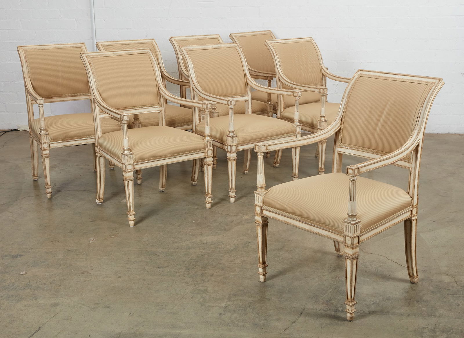 Eight Dennis & Leen Neoclassical style  armchairs (1 of 7)