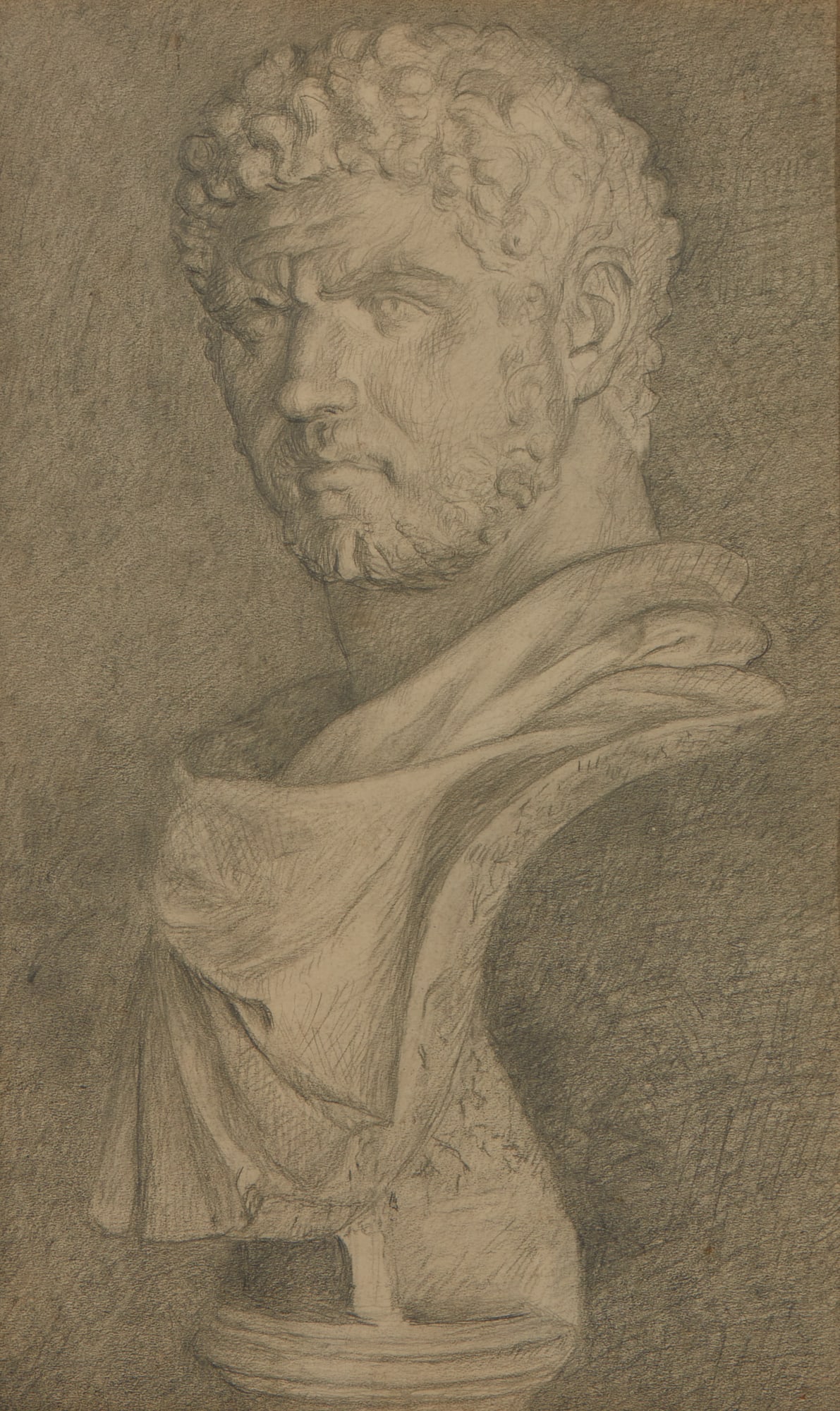 Continental School (19th/20th century), Bust of Roman Emperor Caracalla, pencil on wove paper, 22 x (1 of 4)