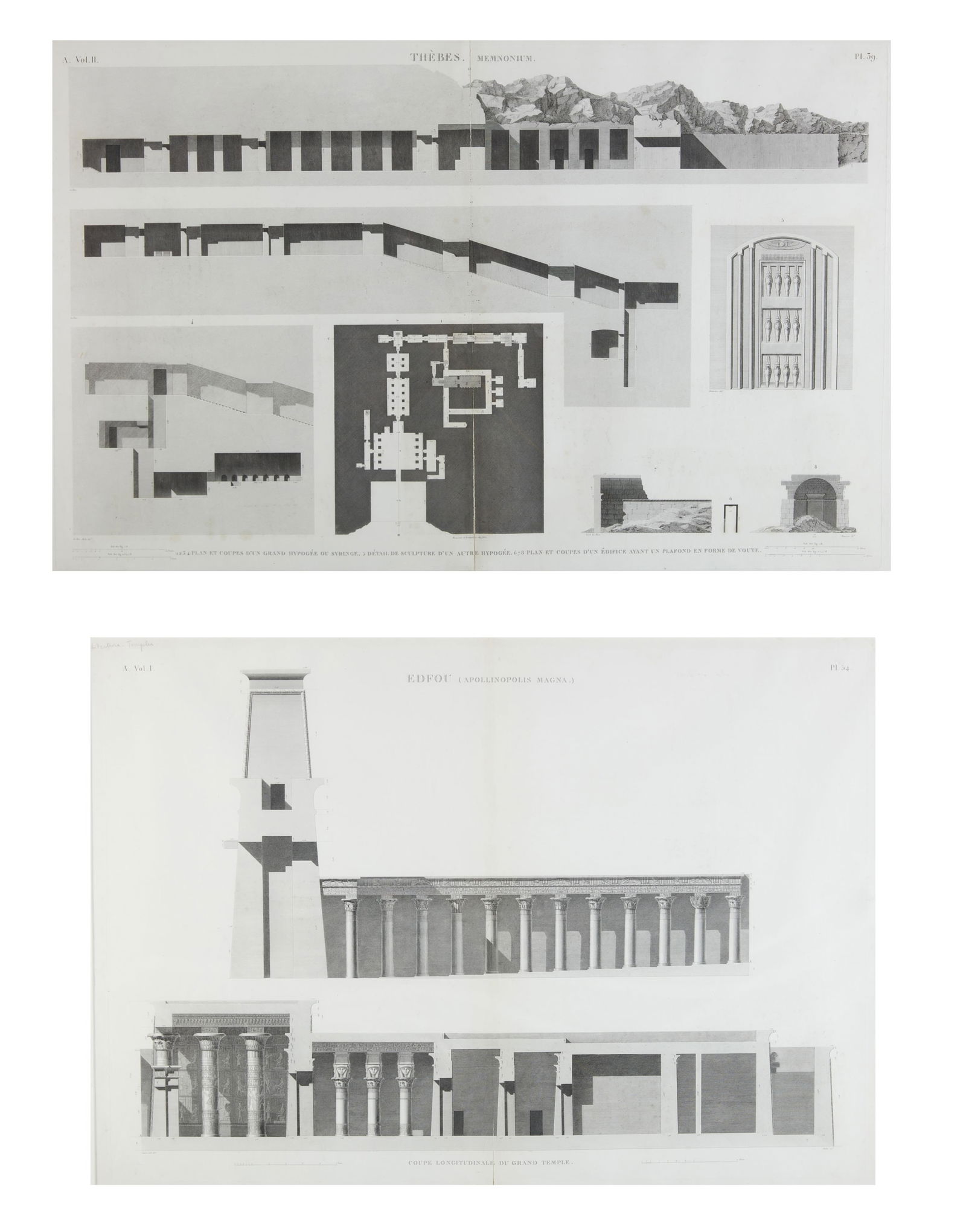 Two engraved plates from the Description de l'?gypte, 1809-1822 (1 of 7)