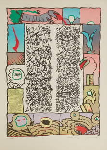 Pierre Alechinsky (Belgian/French, b. 1927), Seismographic Brew (Brass?e sismographique), 1972,: Pierre Alechinsky(Belgian/French, b. 1927)Seismographic Brew (Brass?e sismographique), 1972collotype and offset lithograph in colors on Velin Arches paperLithograph executed and signed by both Pierre