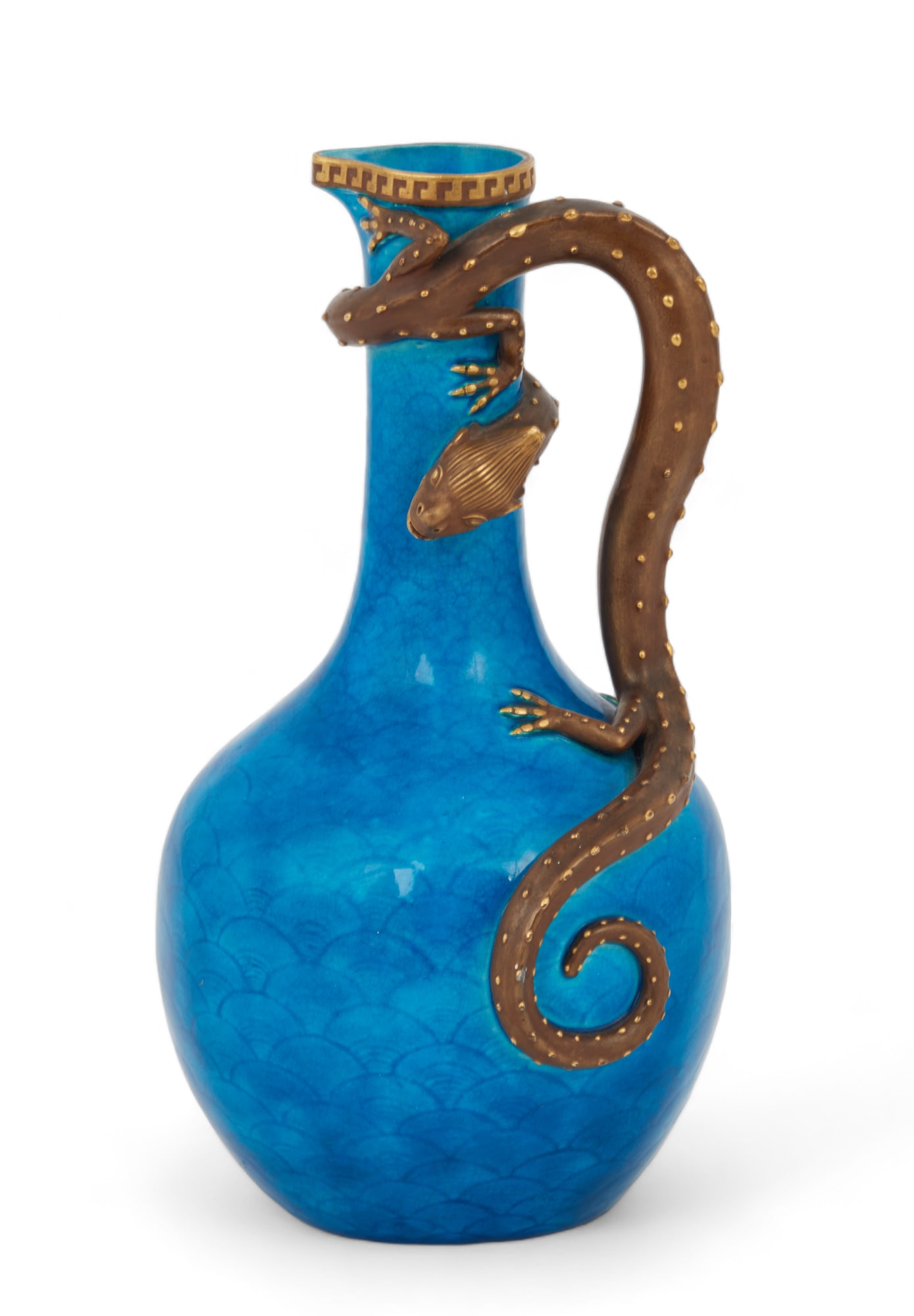 A Royal Worcester glazed earthenware dragon ewer, circa 1880 (1 of 5)