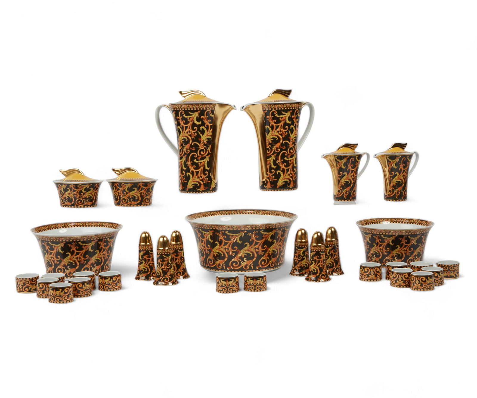 A group of Versace for Rosenthal porcelain serving pieces in the Barocca pattern, modern (1 of 5)