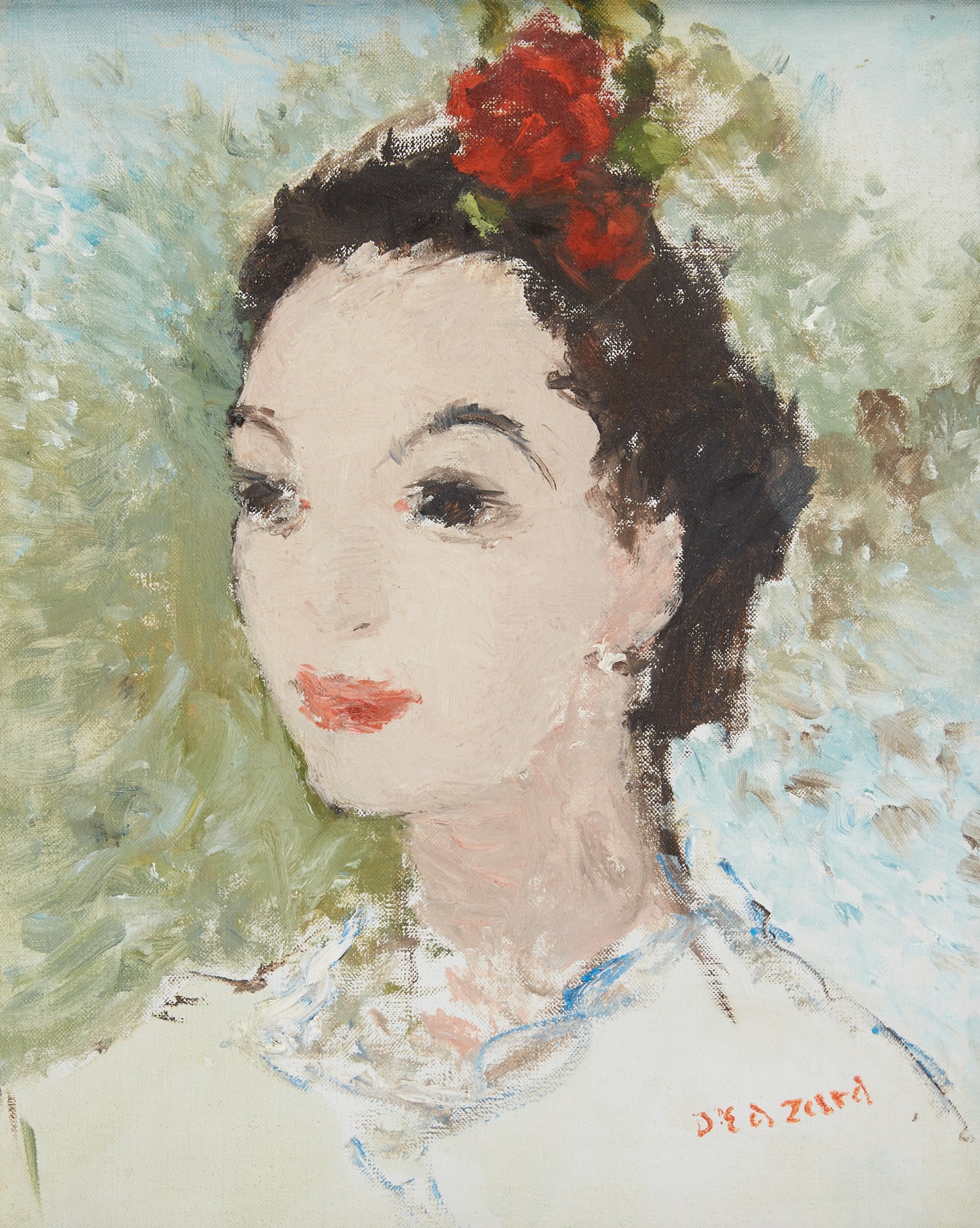 Deitz Edzard, Portrait of a lady, oil (1 of 5)