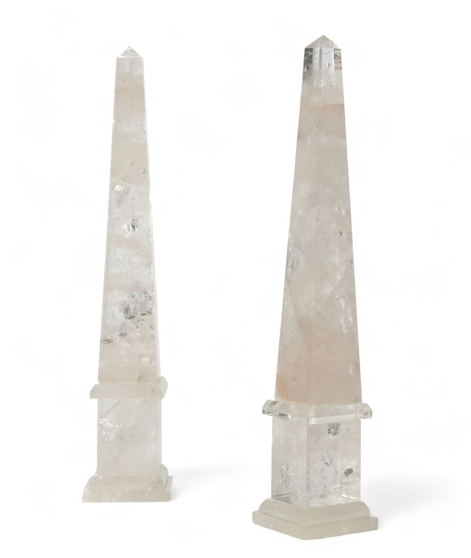 Pair of Neoclassical style rock crystal obelisks (1 of 5)