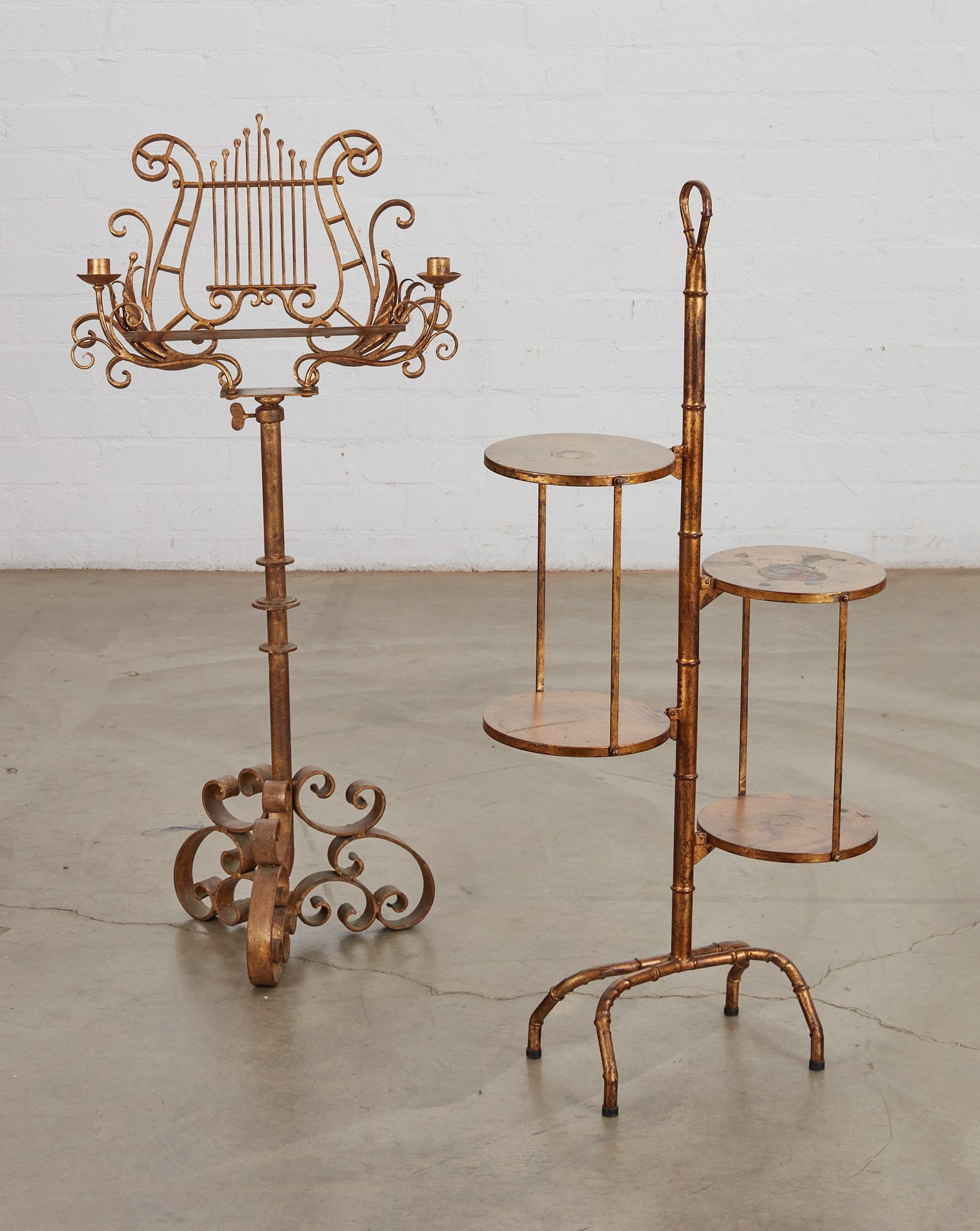 A Rococo style music stand and an etagere (1 of 7)
