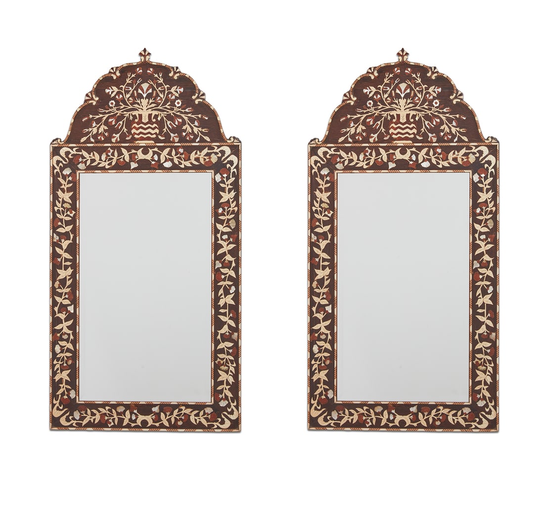 A pair of Levantine inlaid hardwood mirrors (1 of 1)