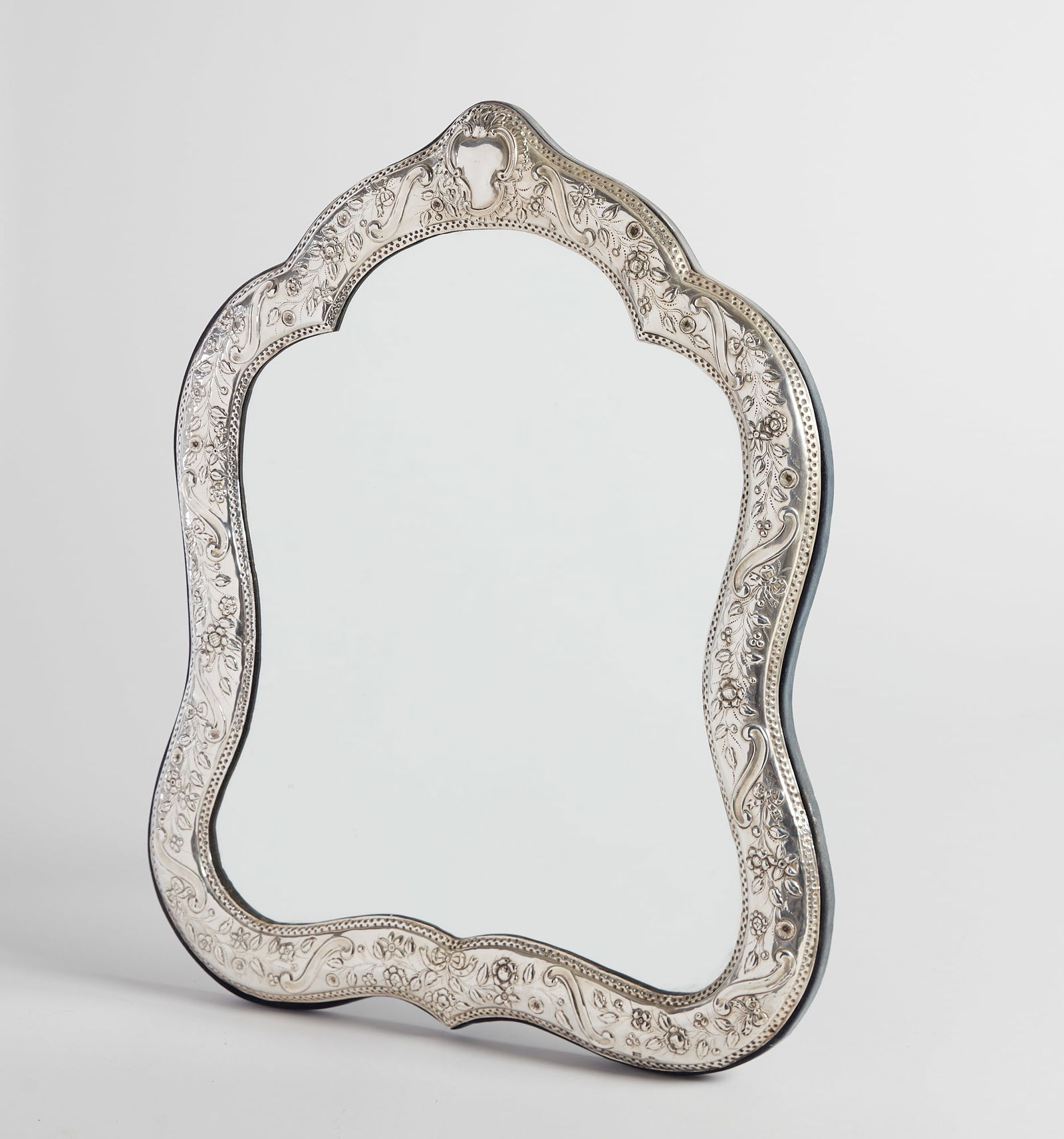 A Rococo style sterling silver table mirror (1 of 7)