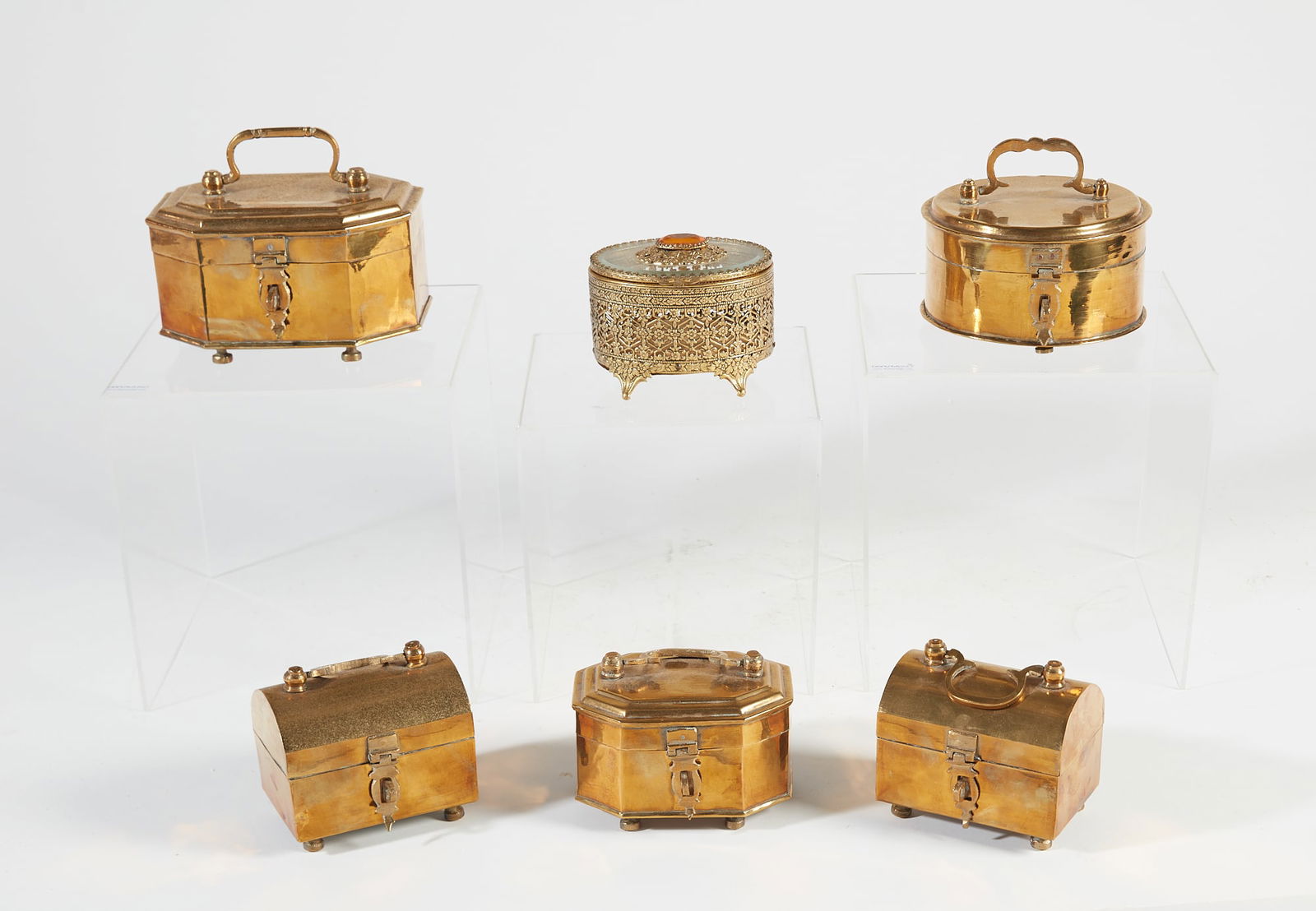 Six International brass and metal boxes (1 of 6)