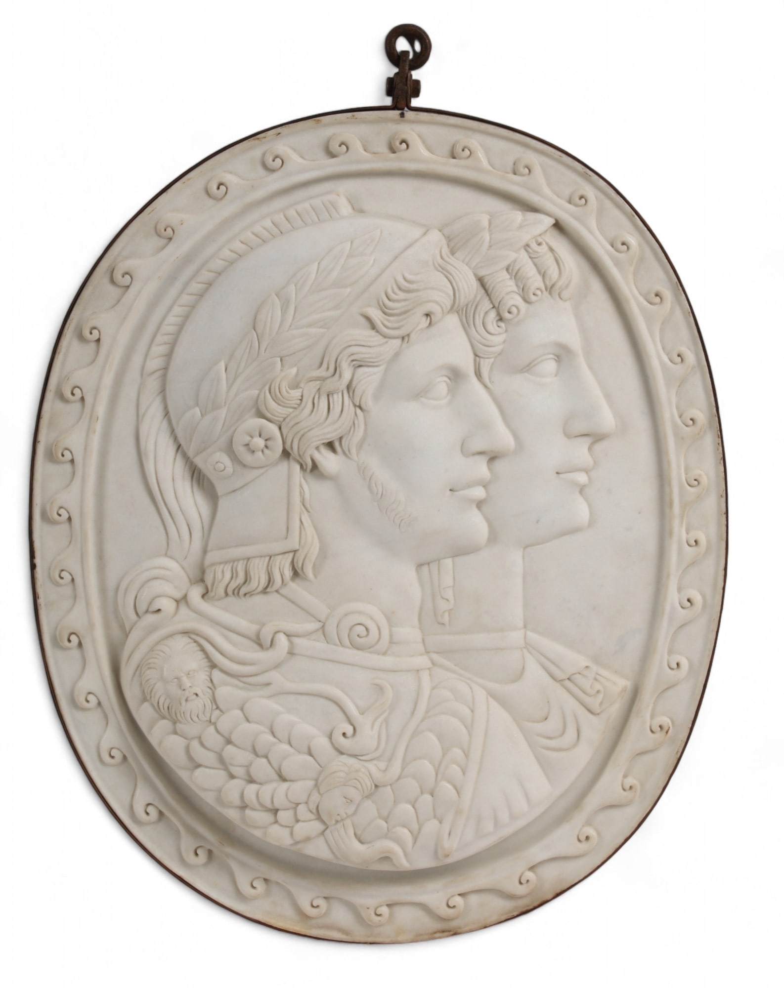 A Roman style  marble double portrait plaque (1 of 5)