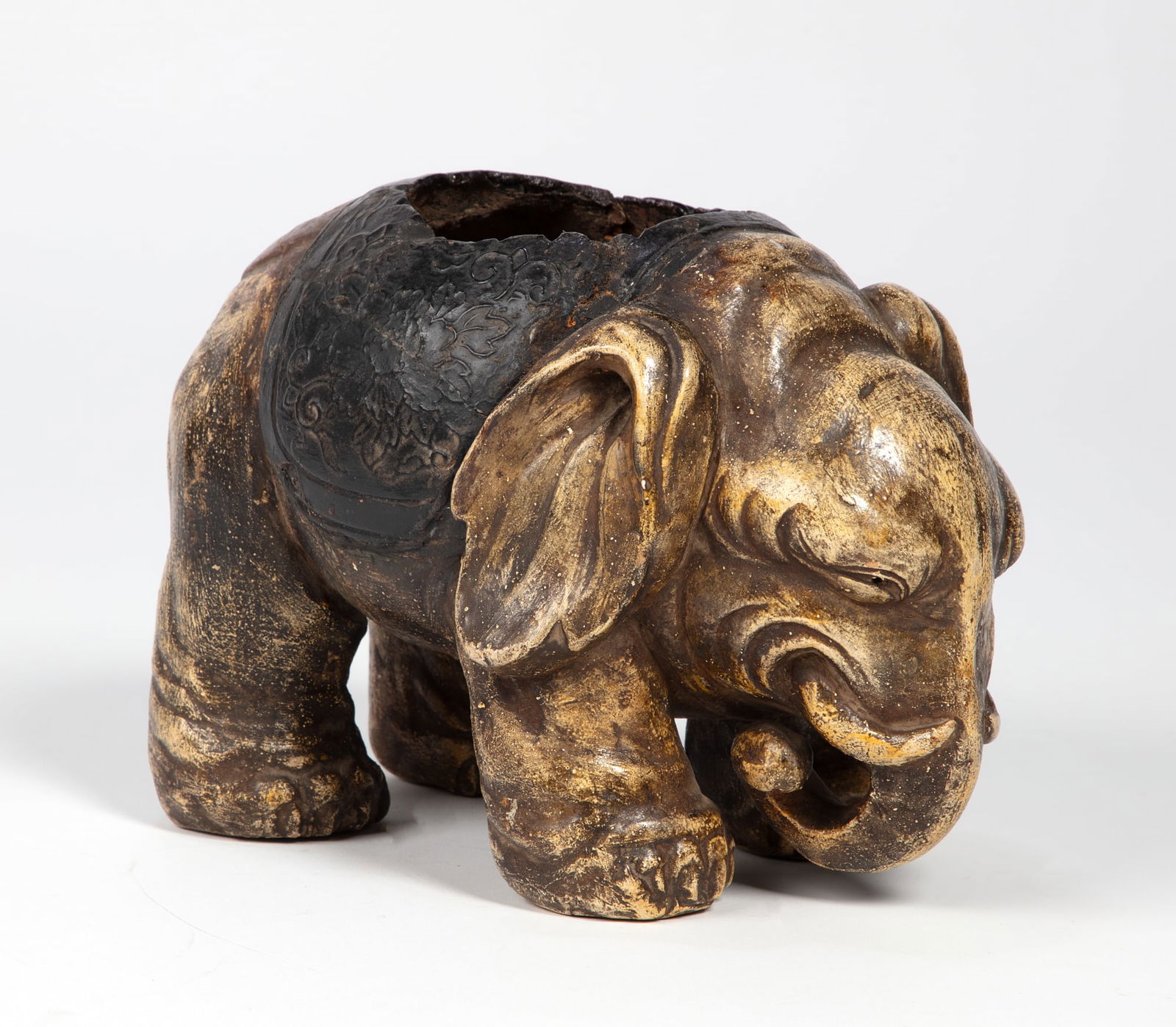 A Chinese ceramic model of an elephant (1 of 6)