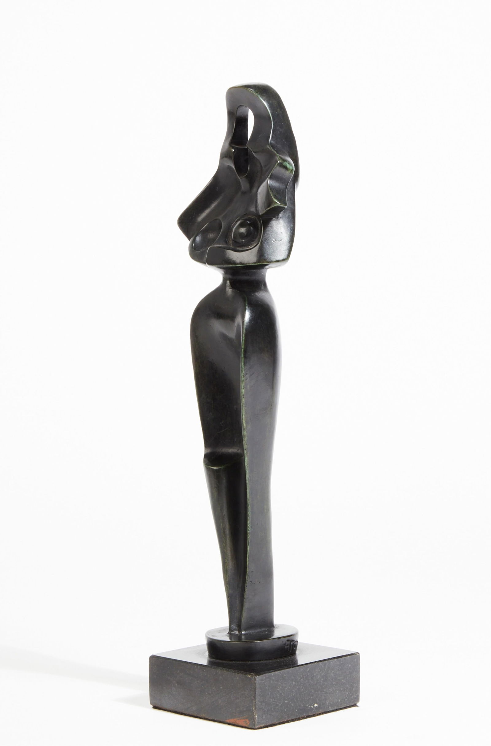 After Alexander Archipenko, Egyptian Motif: After Alexander Archipenko(Ukrainian/American, 1887-1964)Egyptian Motifpatinated bronzeinscribed to base Archipenko 1917, on black slate plinthoverall 14 3/4 x 3 1/2 x 3 1/2in (37 x 9 x 9cm)