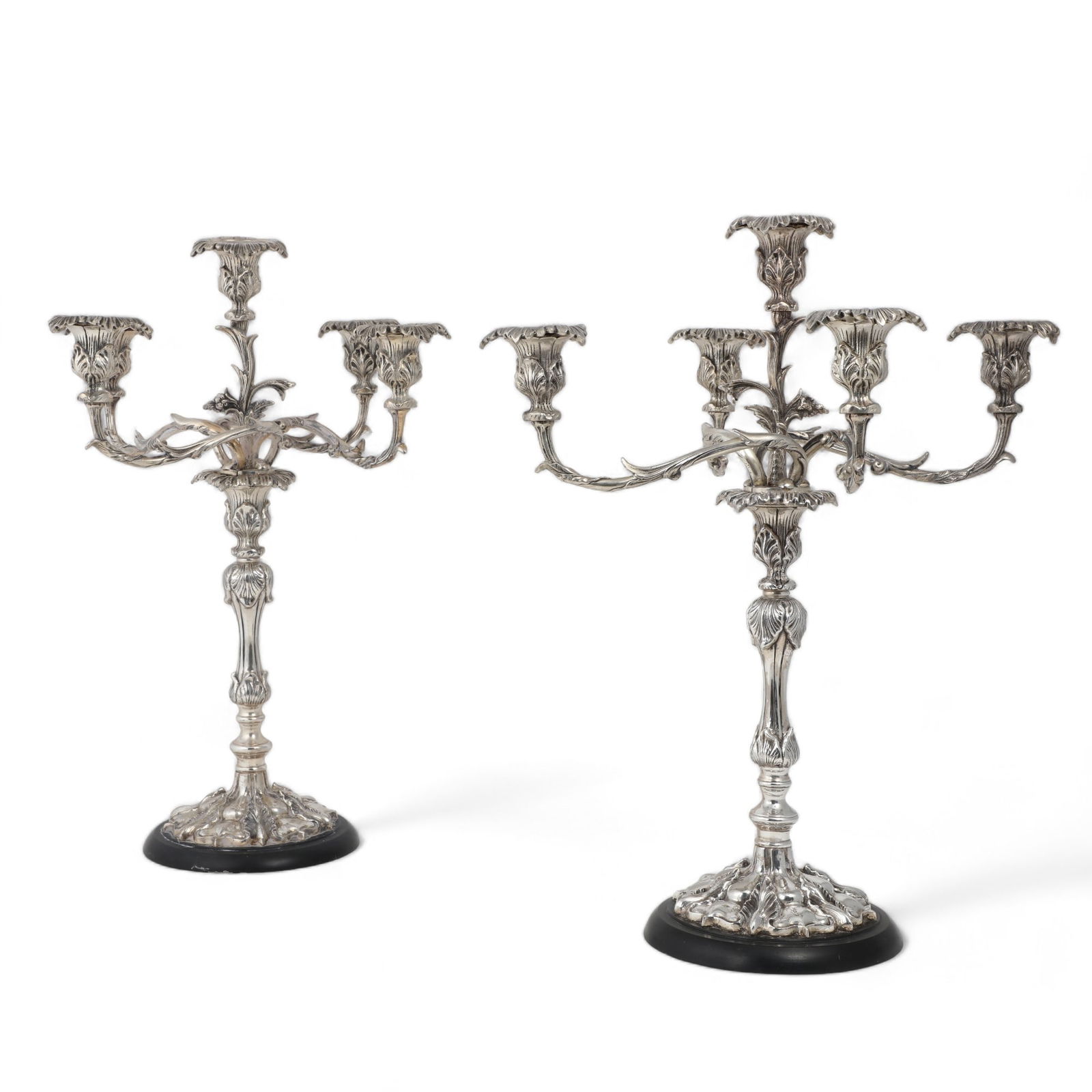 A pair of Rococo style five light candelabra (1 of 5)