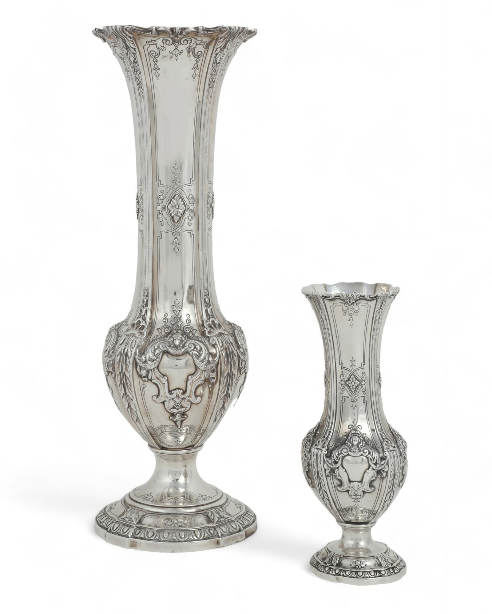 Two Reed & Barton sterling silver trumpet vases (1 of 5)