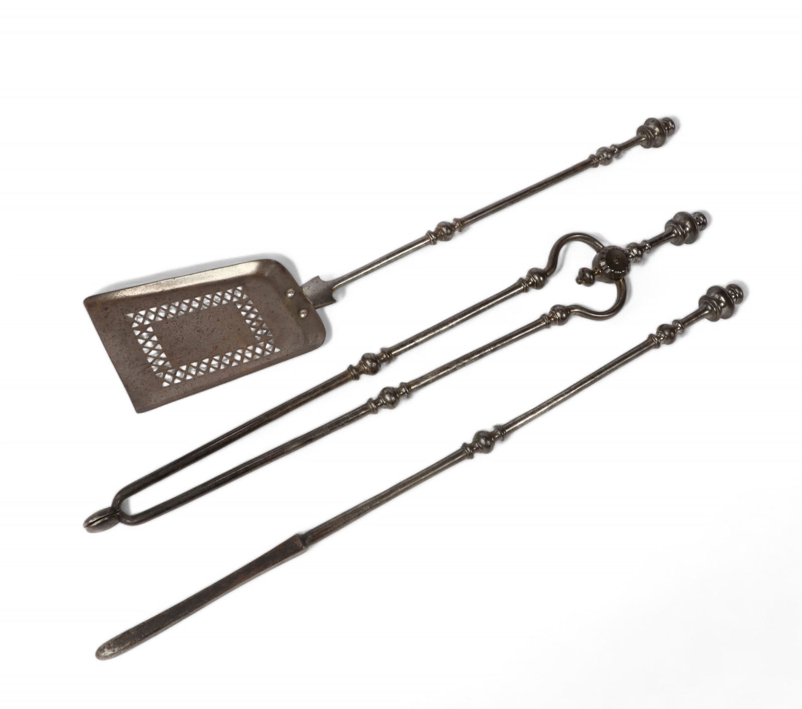 A set of three French steel fire tools (1 of 3)