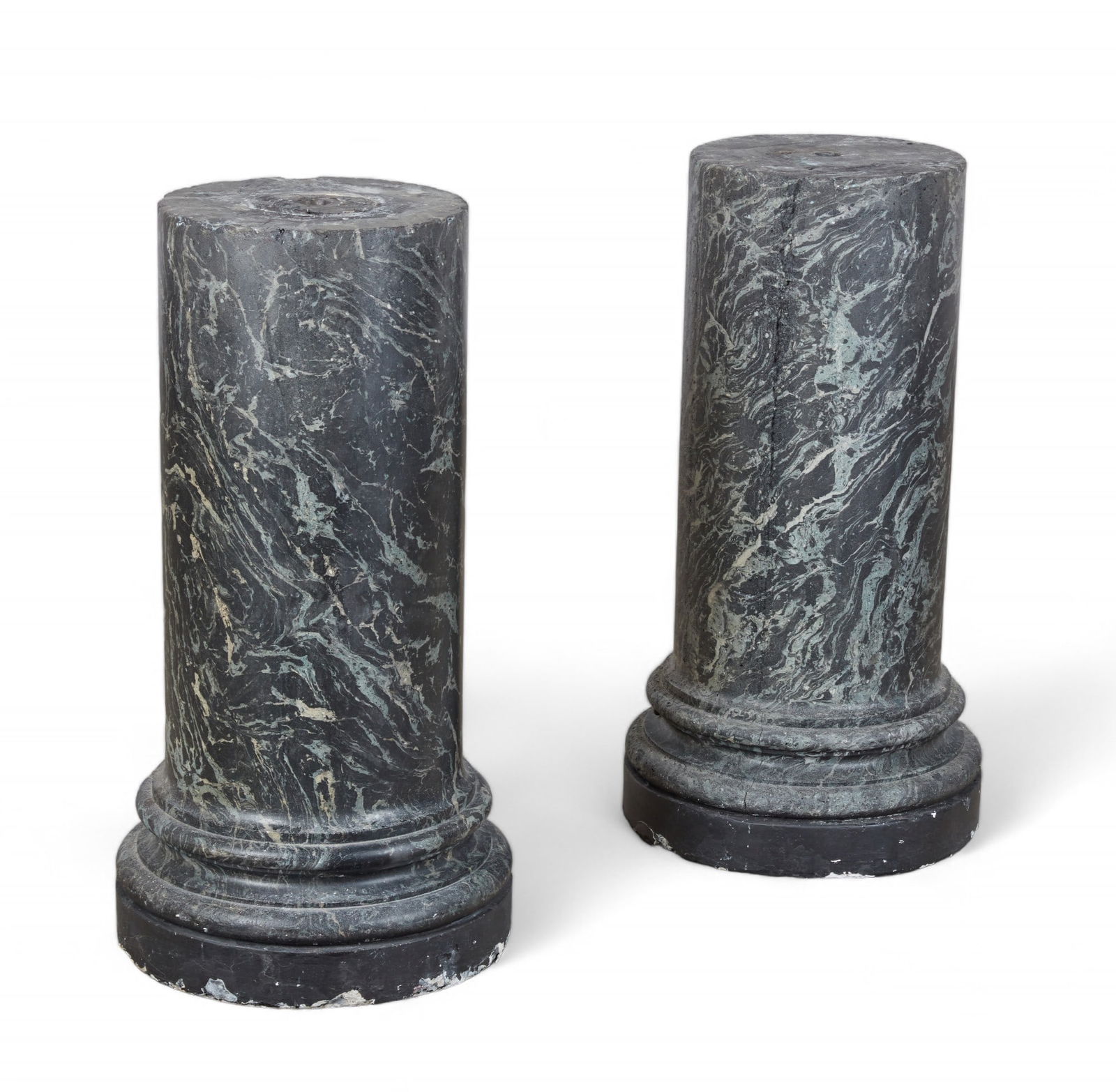 A pair of faux marble composition pedestals (1 of 6)