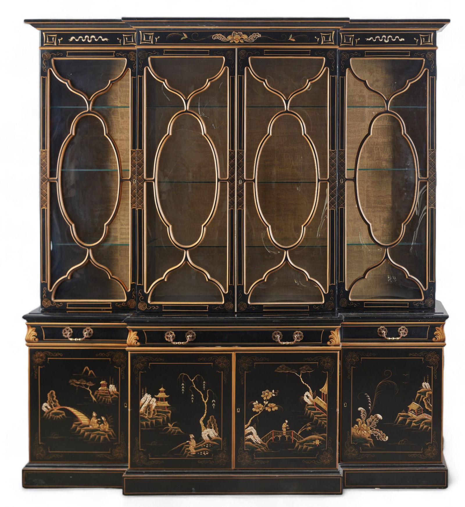 A Karges Chinoiserie decorated breakfront cabinet (1 of 15)
