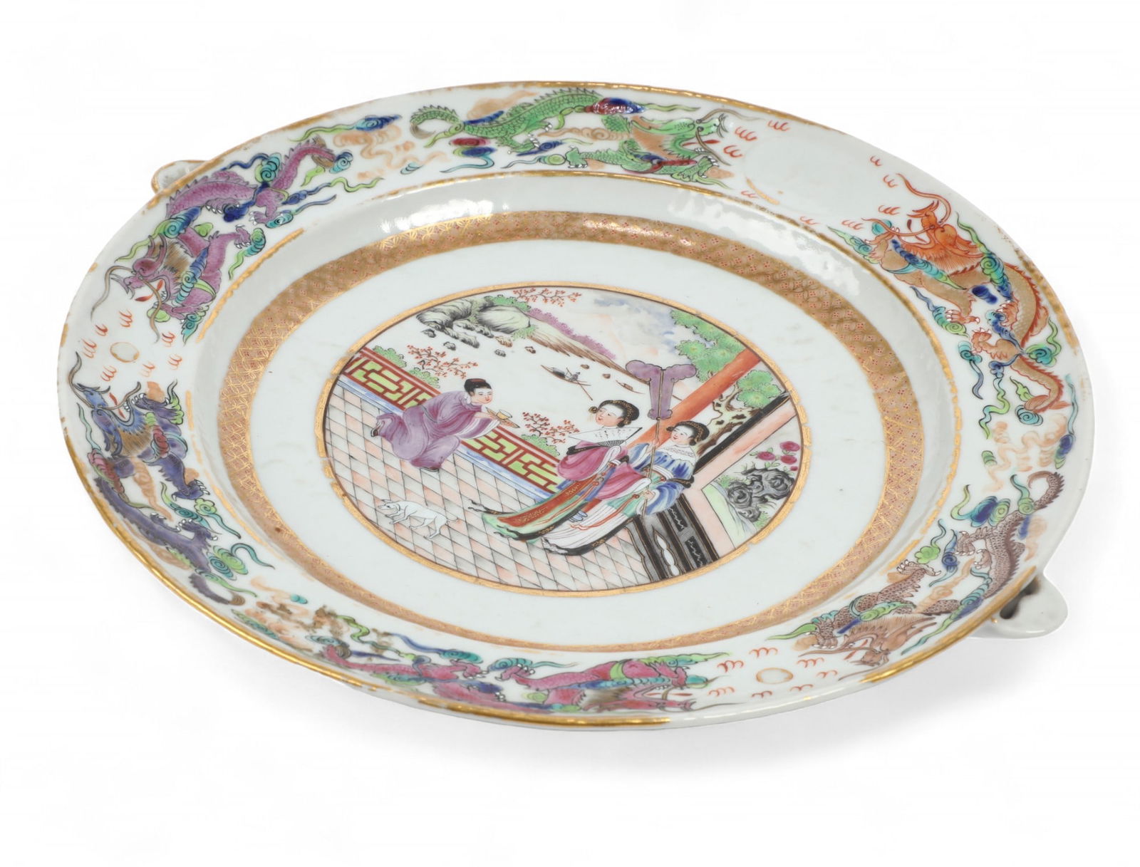 A Chinese Export porcelain warming dish (1 of 4)