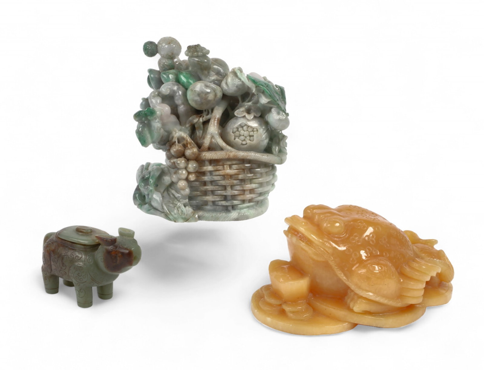 Three Chinese hardstone table decorations (1 of 7)