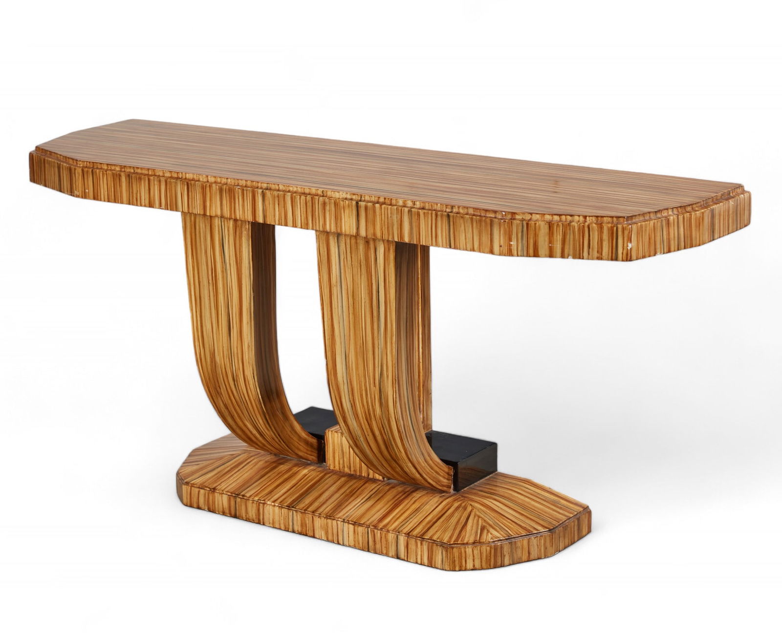 An Art Deco style faux calamander console (1 of 7)